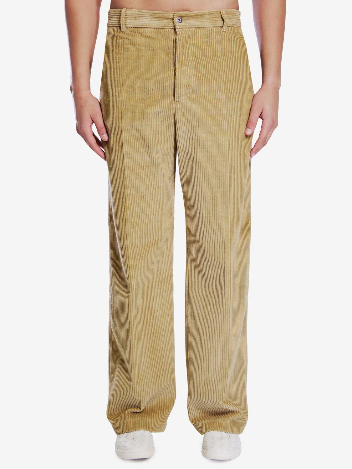 Bottega Veneta Men's Corduroy Trousers in Beige