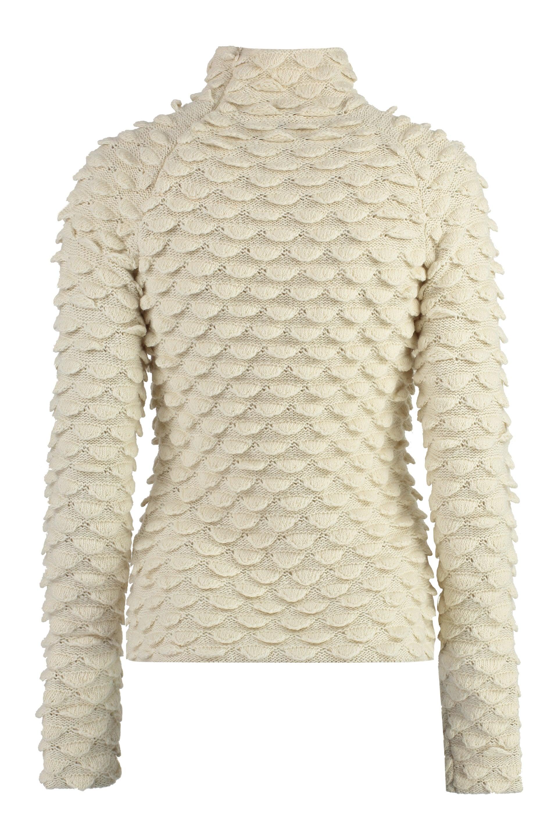 Bottega Veneta Women's Wool Turtleneck Sweater in Panna
