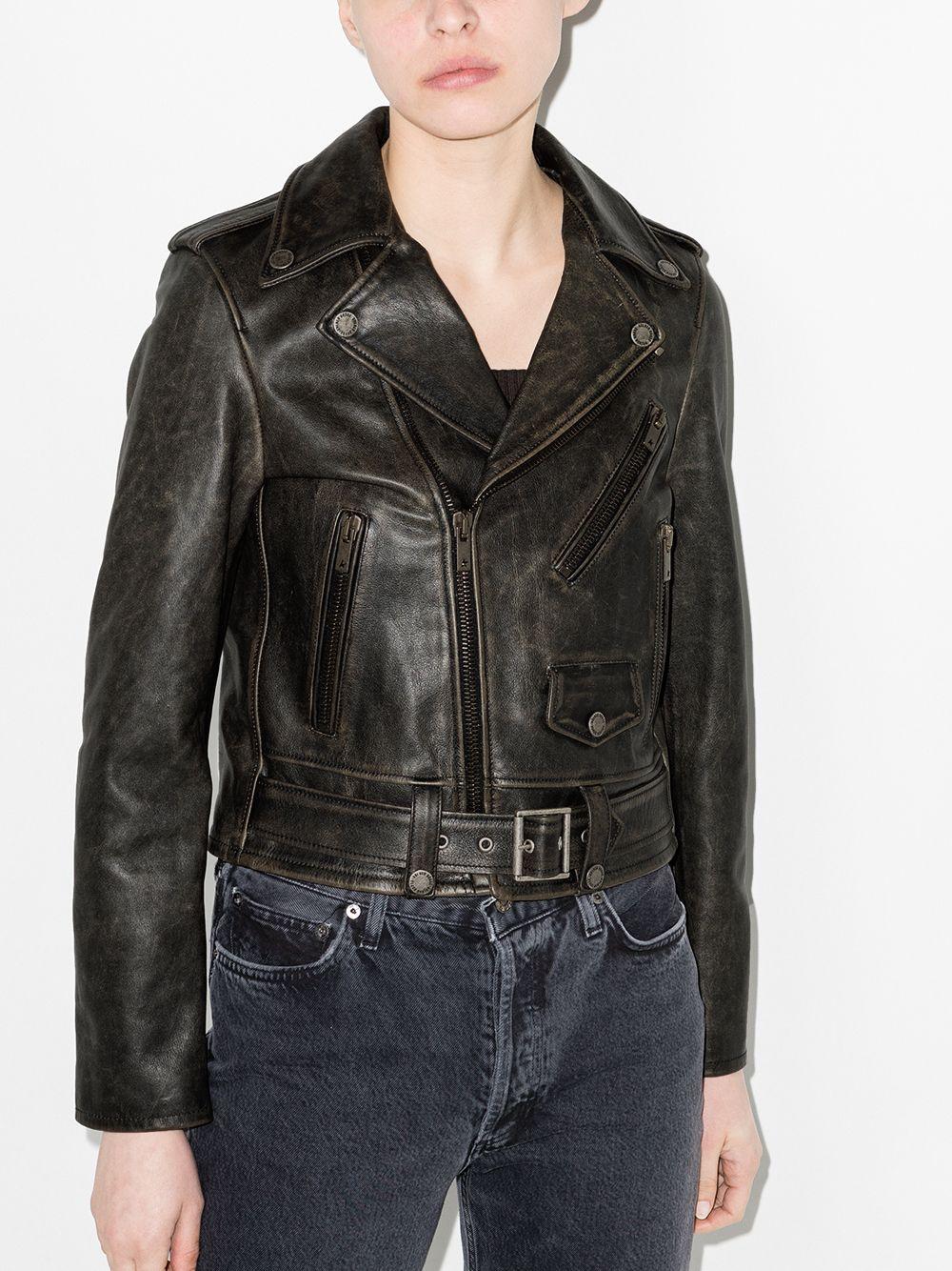 Golden Goose Women's Leather Biker Jacket in Black