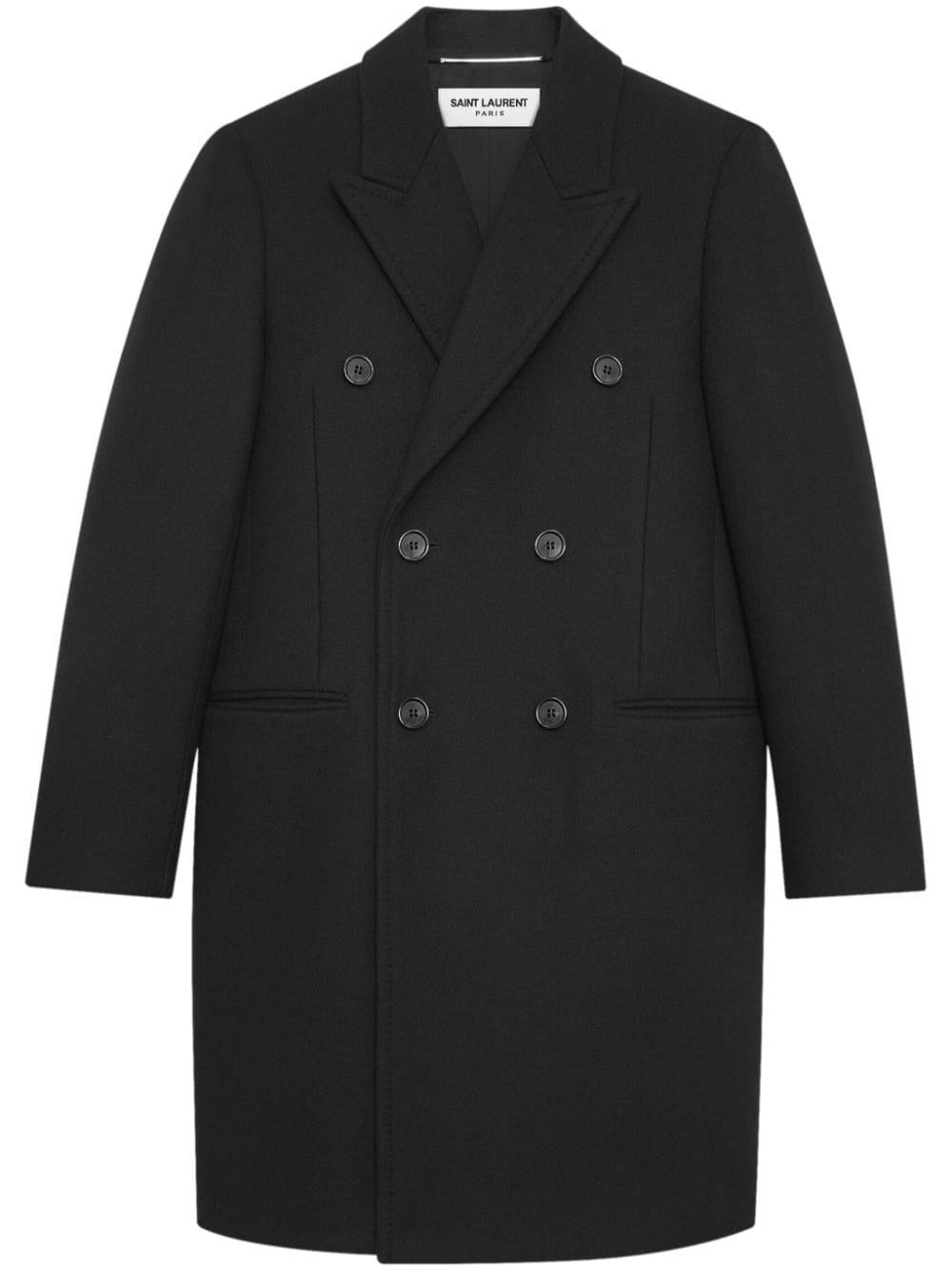 Saint Laurent Double-Breasted Wool Coat