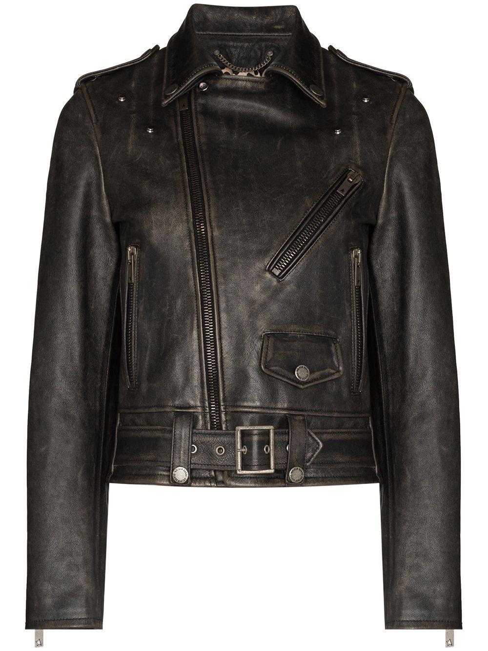 Golden Goose Women's Leather Biker Jacket in Black