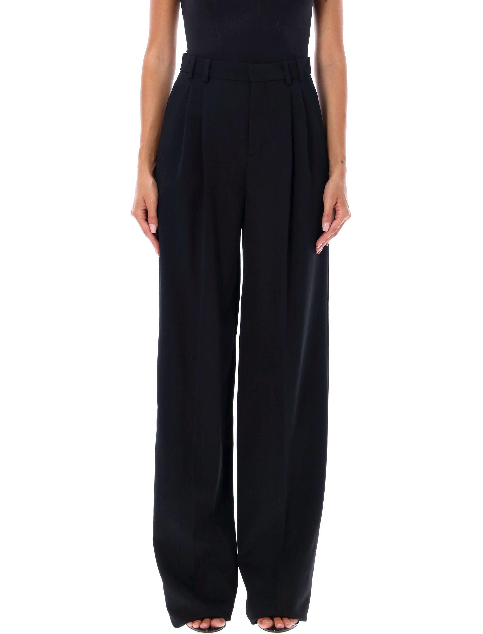 Saint Laurent Women's Wool Wide Trousers