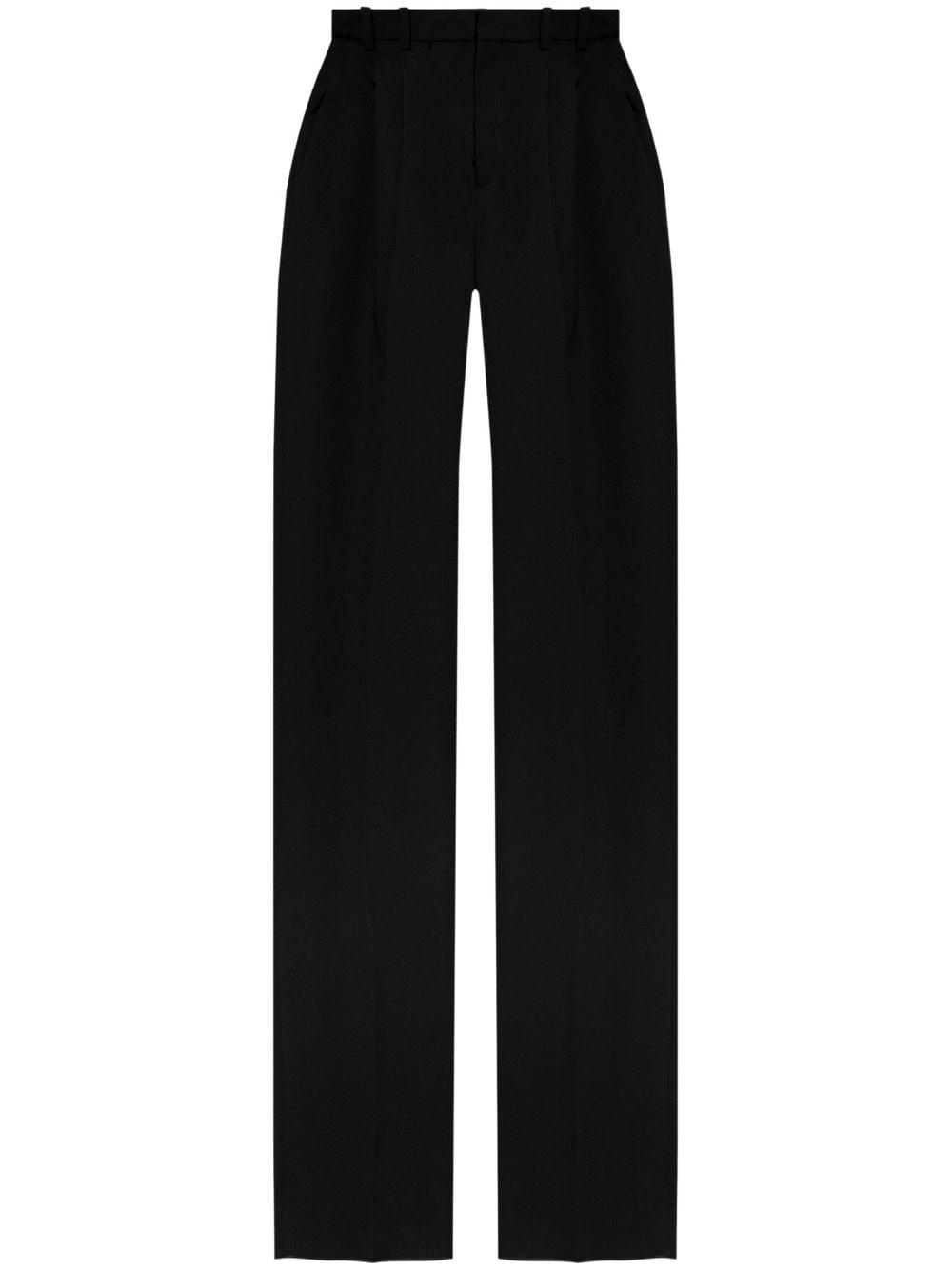 Saint Laurent Women's Wool Wide Trousers