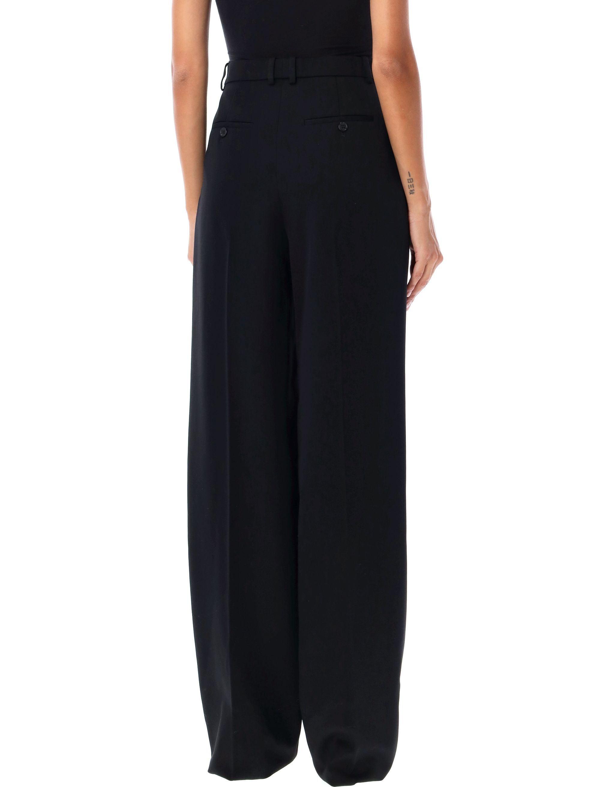 Saint Laurent Women's Wool Wide Trousers