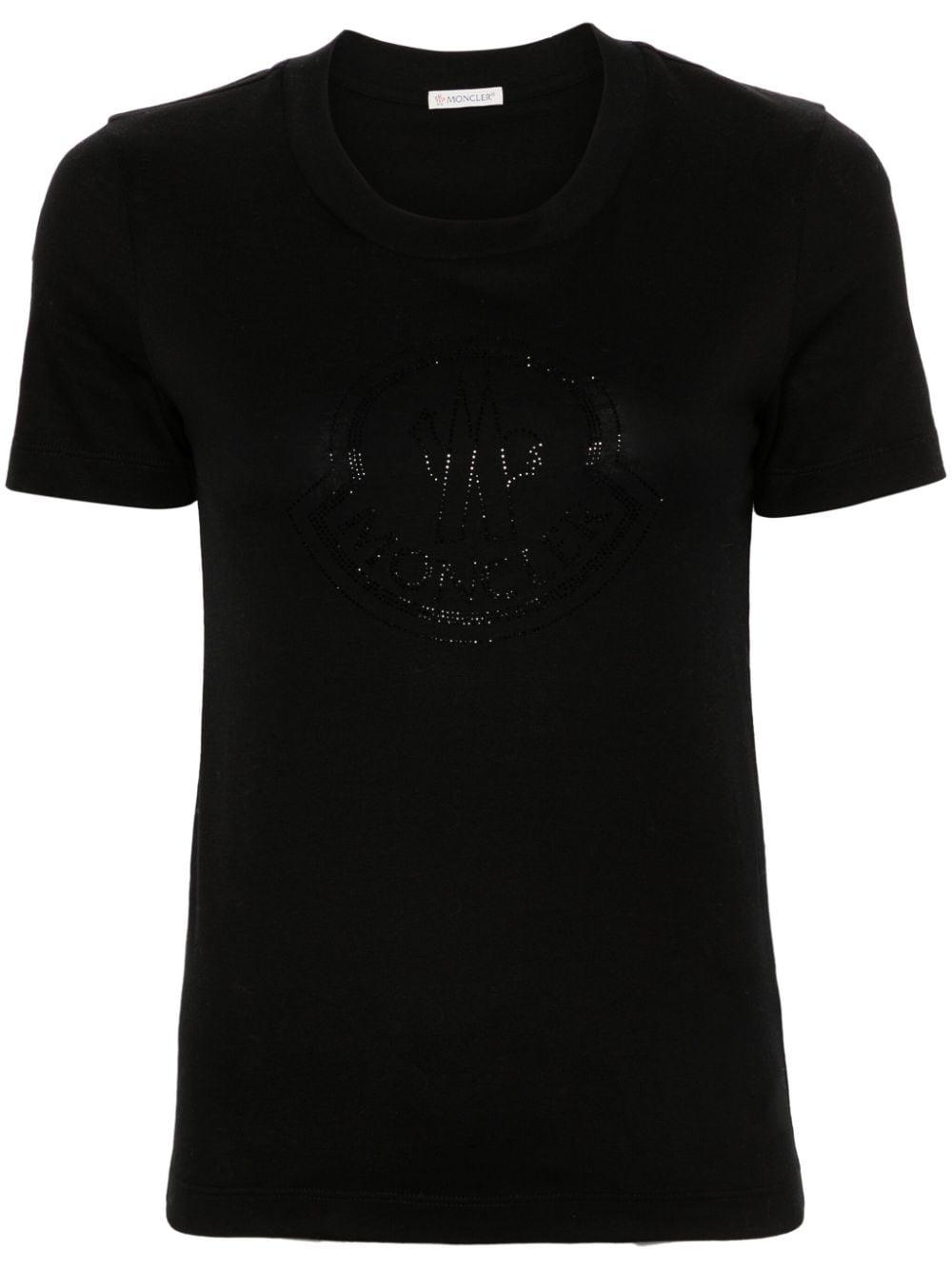 Moncler Women's Logo Cotton T-Shirt in Black