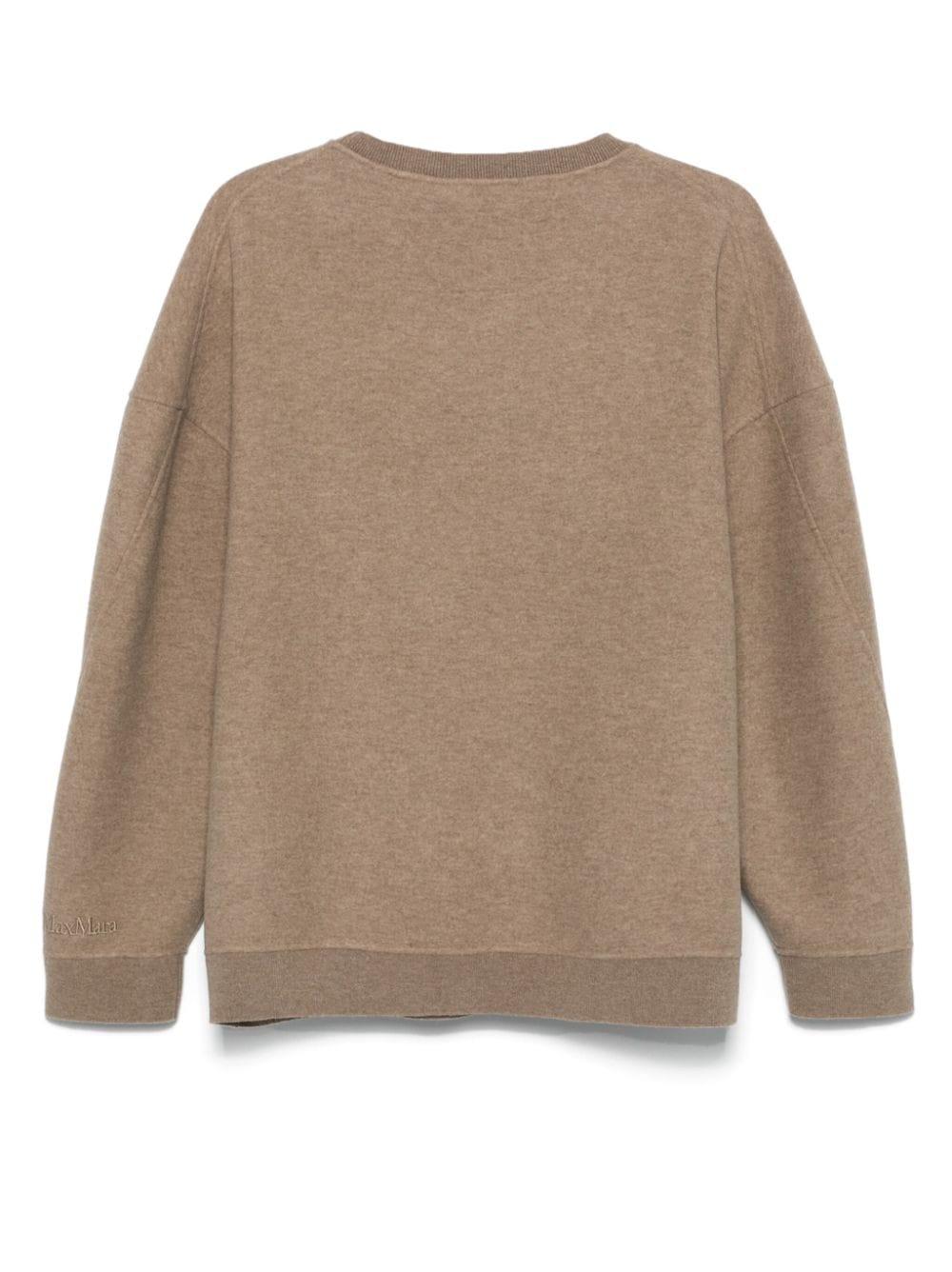 Max Mara Women's Wool Crewneck Sweater in Brown
