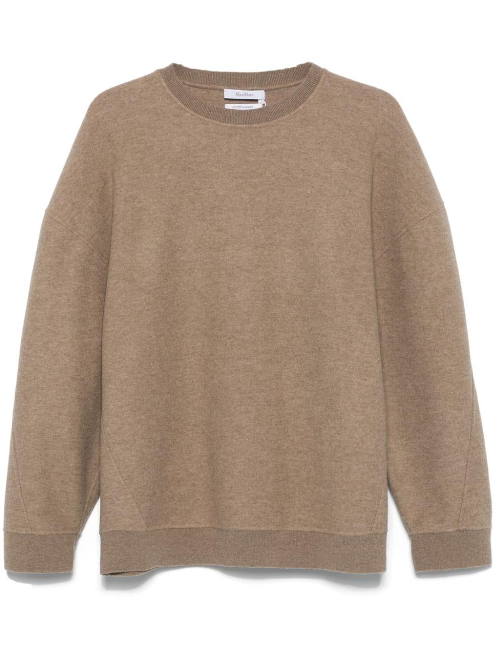 Max Mara Women's Wool Crewneck Sweater in Brown