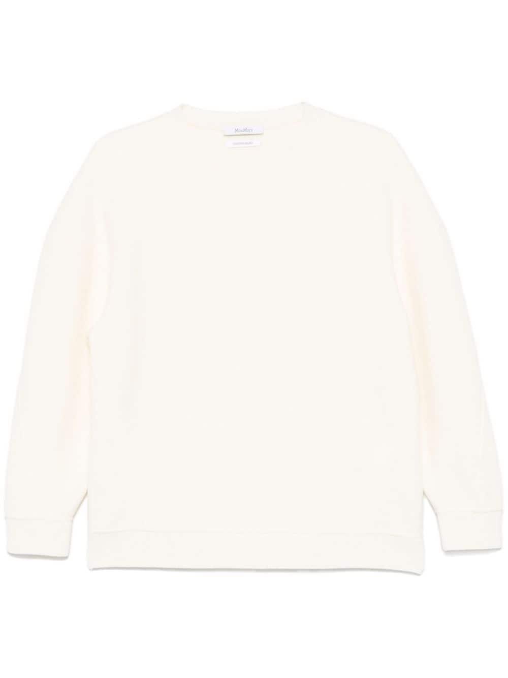 Max Mara Women's Wool Crewneck Sweater in White