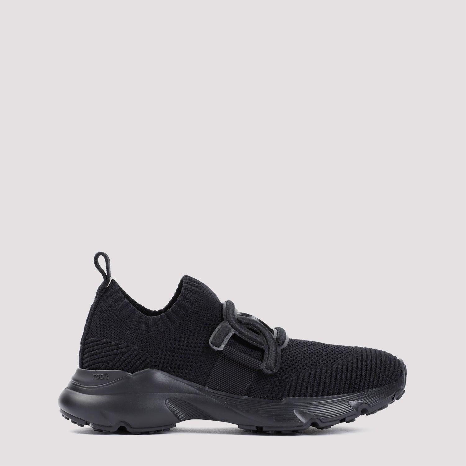 Tod's Women's Kate Knitted and Technical Fabric Sneakers in Black