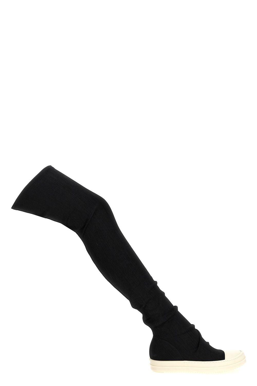 Drkshdw Women's Sneaker In Denim High Sock in Black
