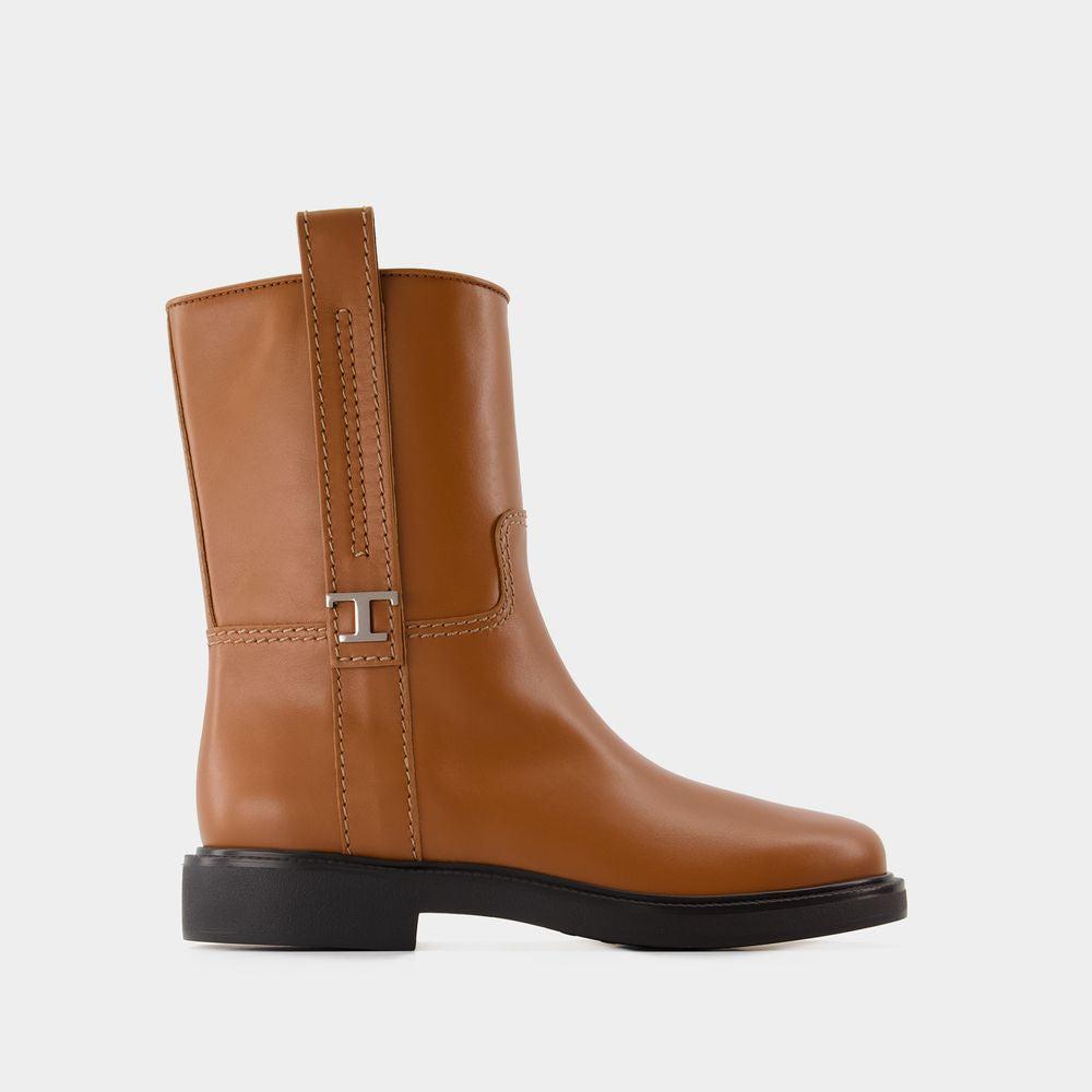 Tod's Women's Calf Leather and Gomma Boots