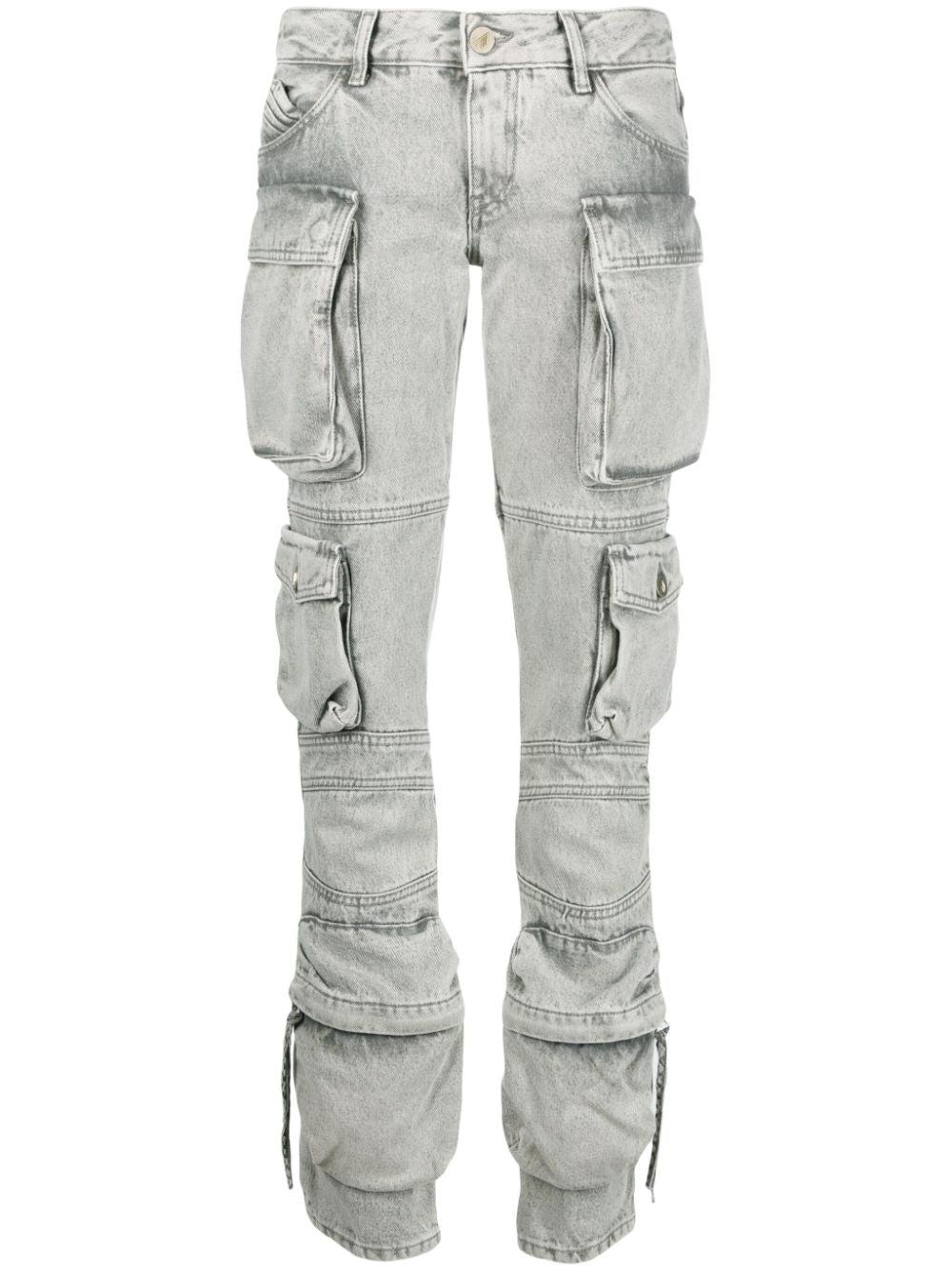 The Attico Women's Light Cotton Denim Trousers in Grey
