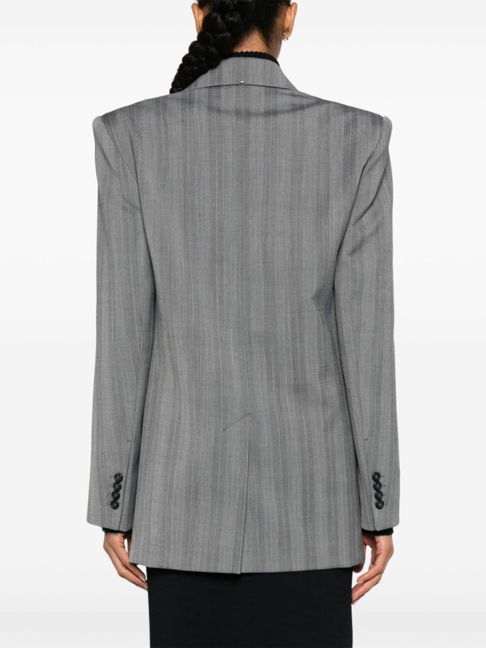 Max Mara Sportmax Women's Wool Double-Breasted Jacket in Grey