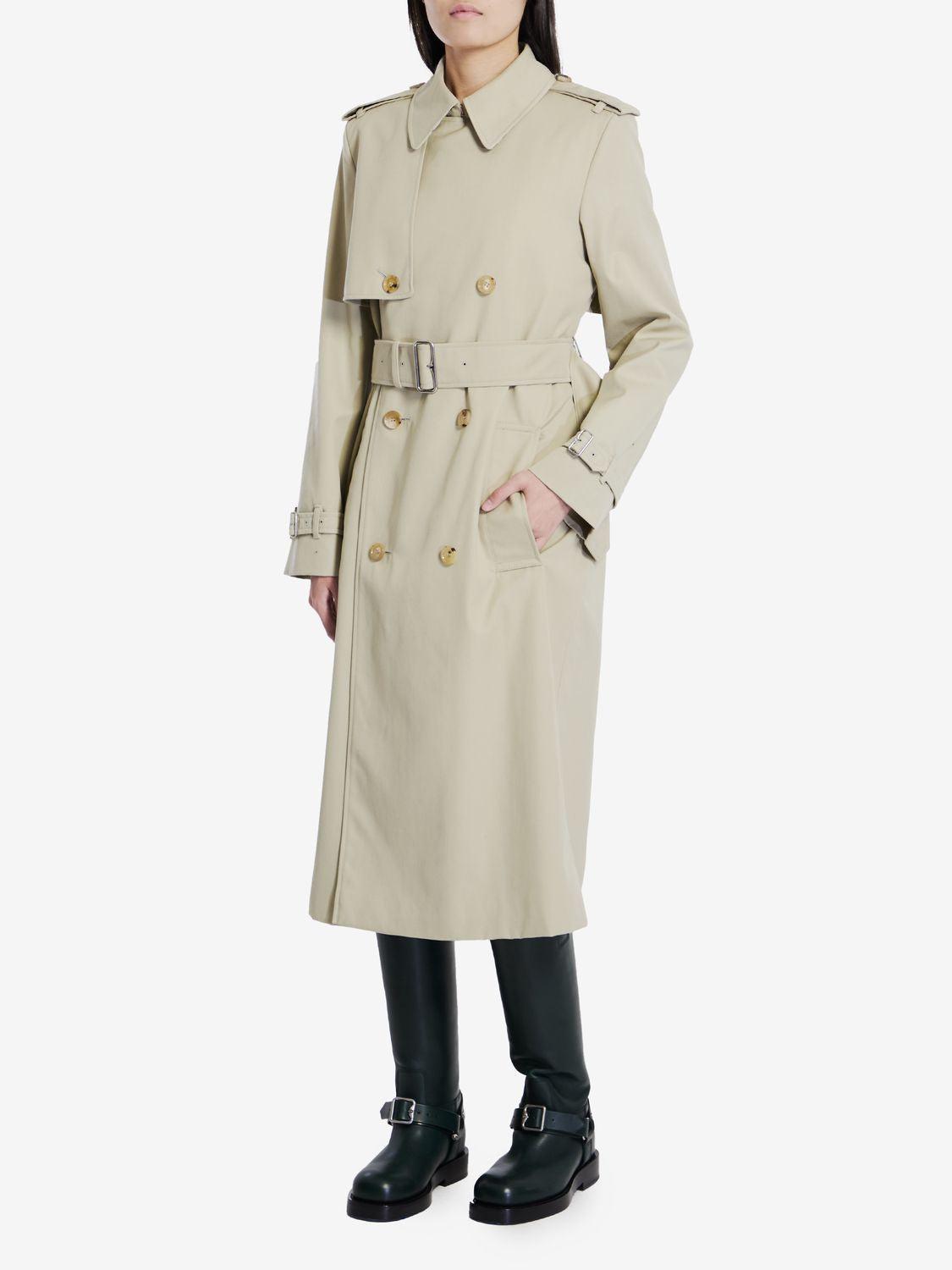 Burberry Women's Trench Coat in Cotton Blend Beige