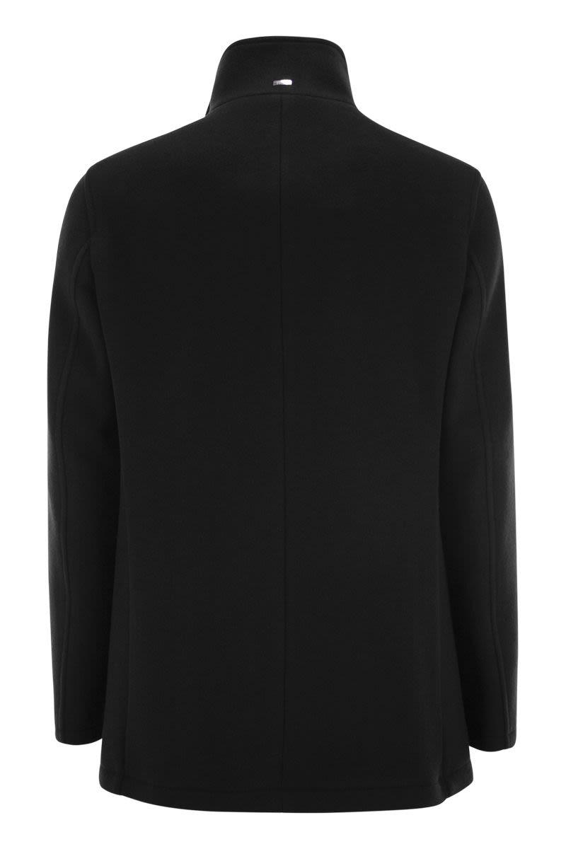 Herno Men's Virgin Wool Coat in Black