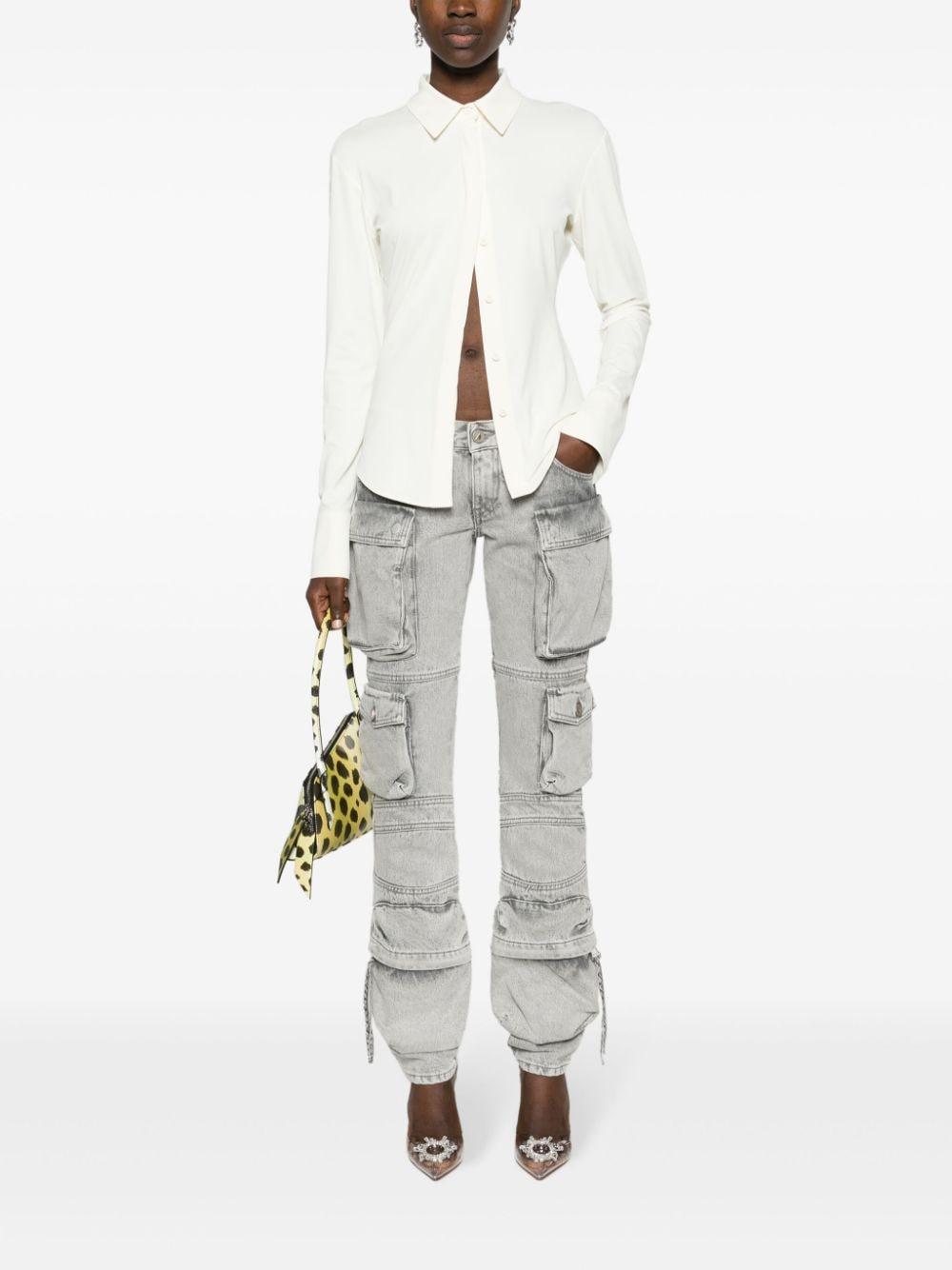 The Attico Women's Light Cotton Denim Trousers in Grey
