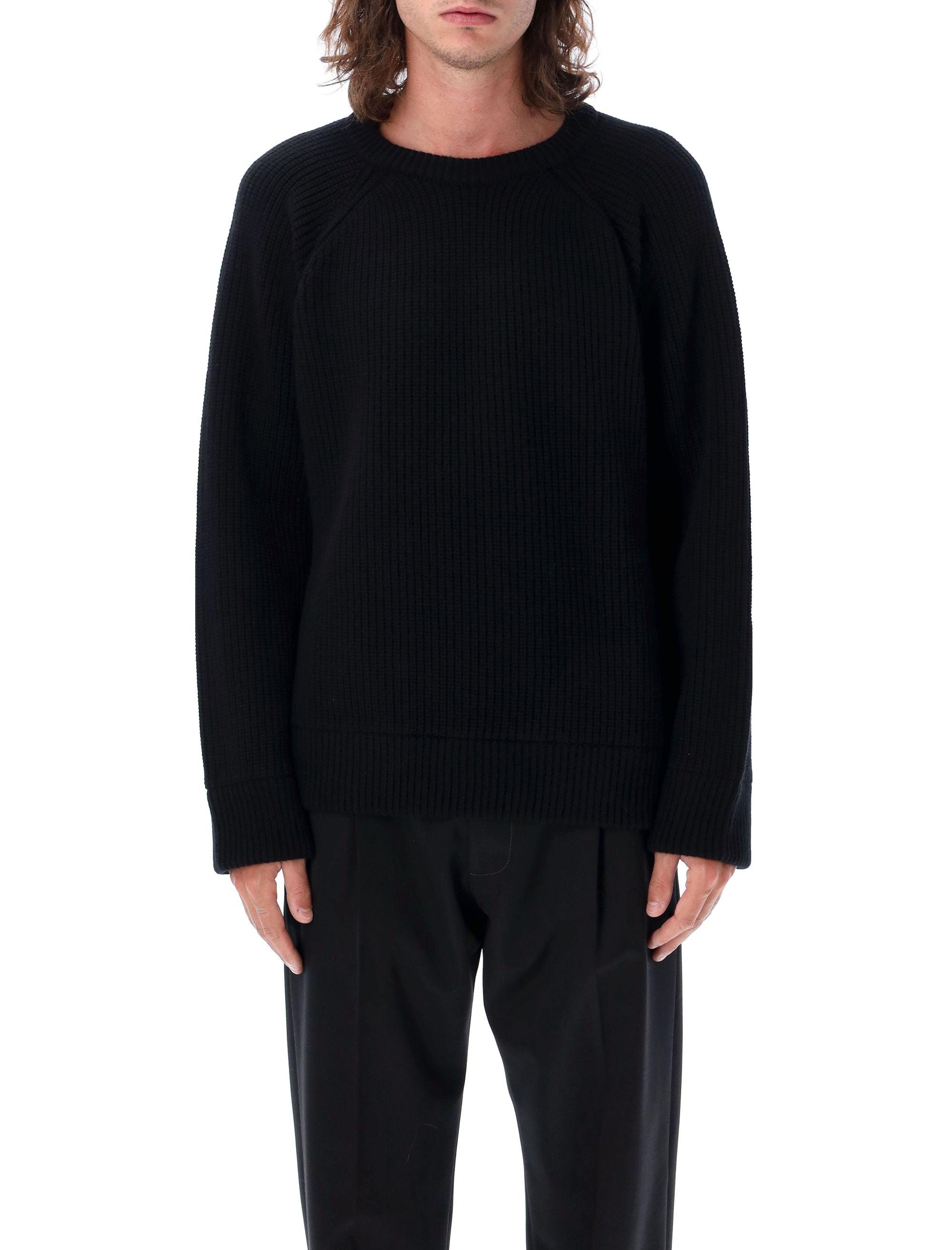 Valentino Garavani Men's Ribbed Sweater in Nero