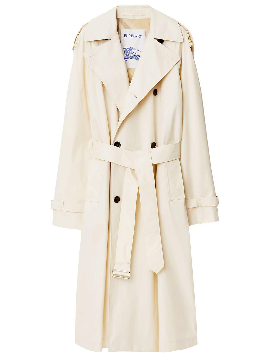 Burberry Women's Light Beige Cotton Double-Breasted Trenchcoat and Ivory Gabardine Trench Coat