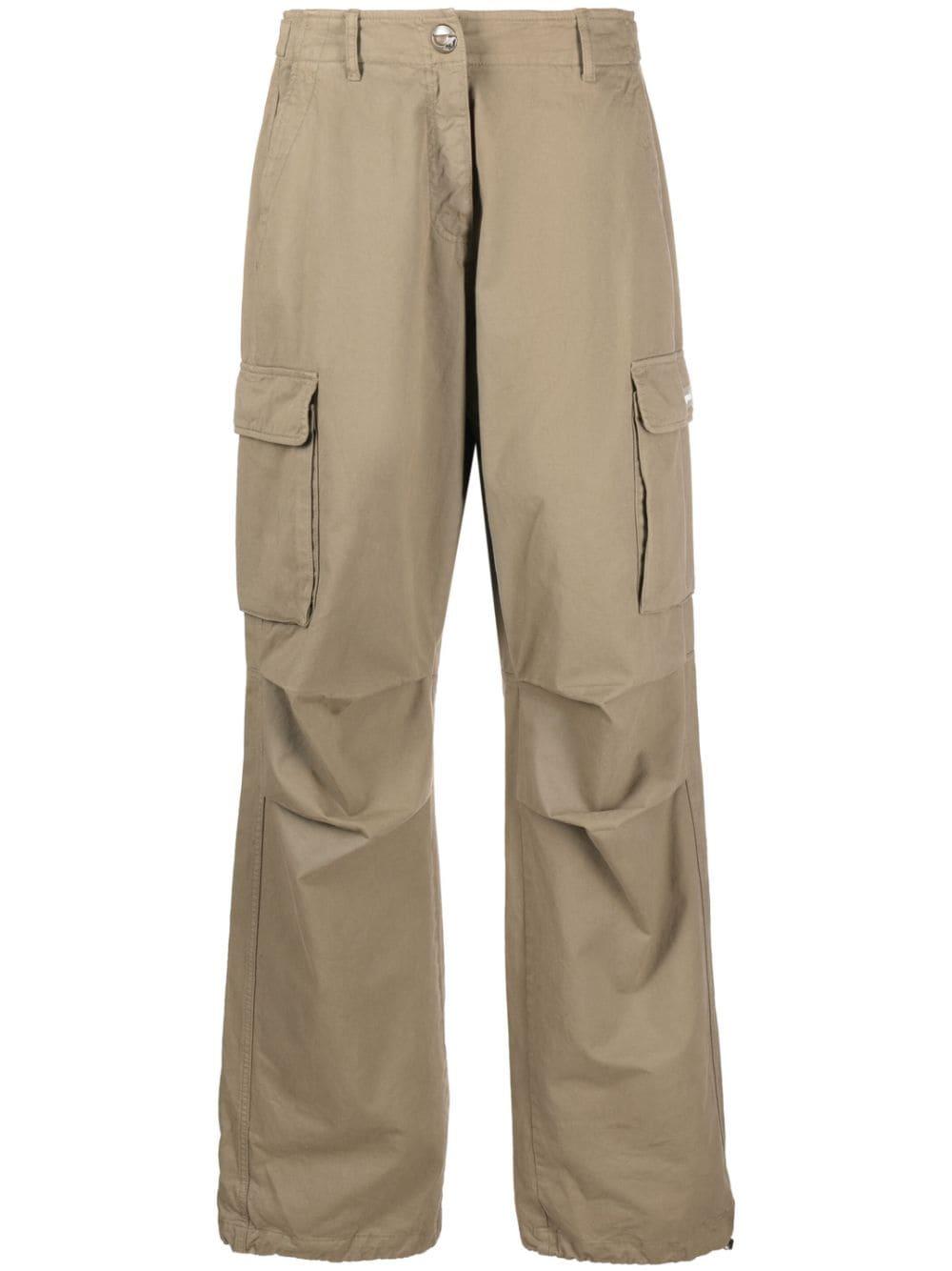 Coperni Women's Wide Leg Cargo Trousers in Kaki