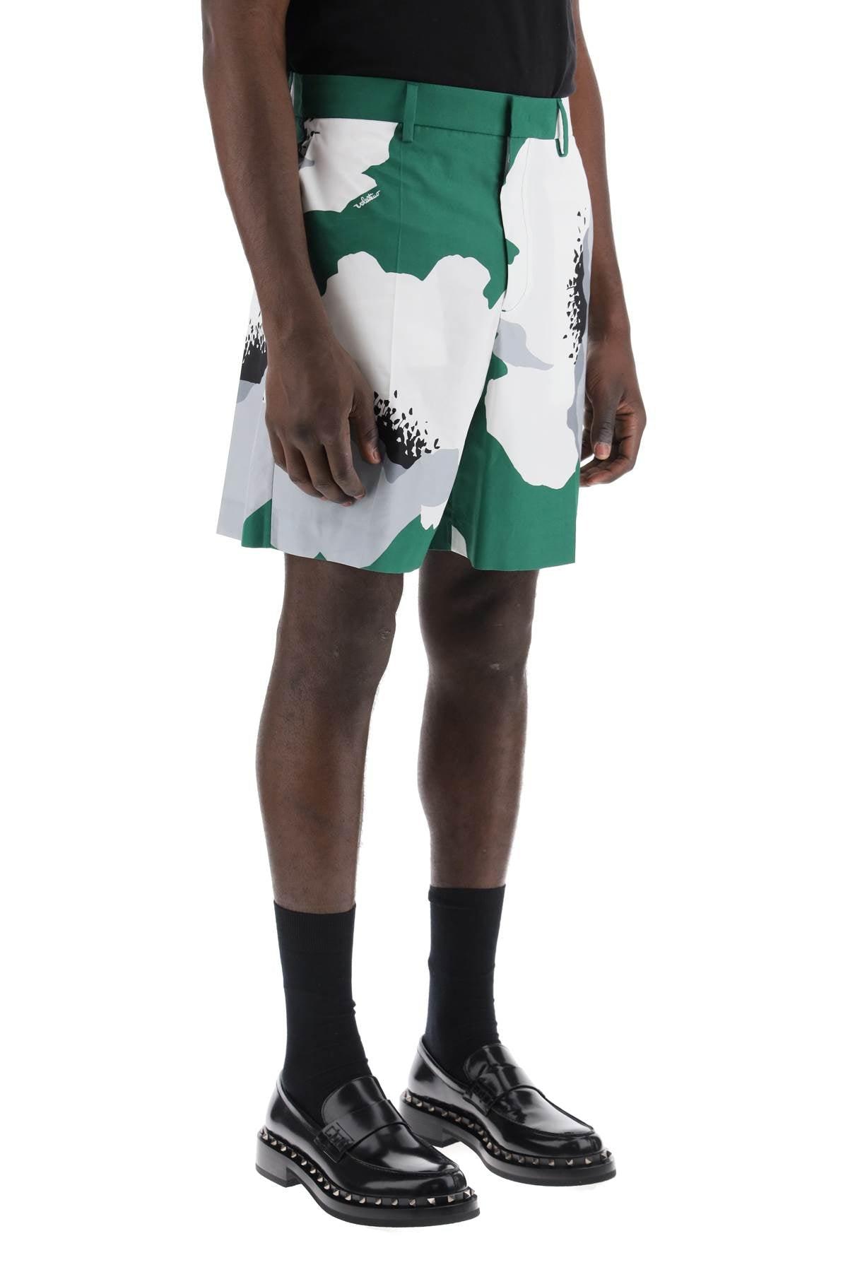 Valentino Garavani Printed Cotton Bermuda Shorts