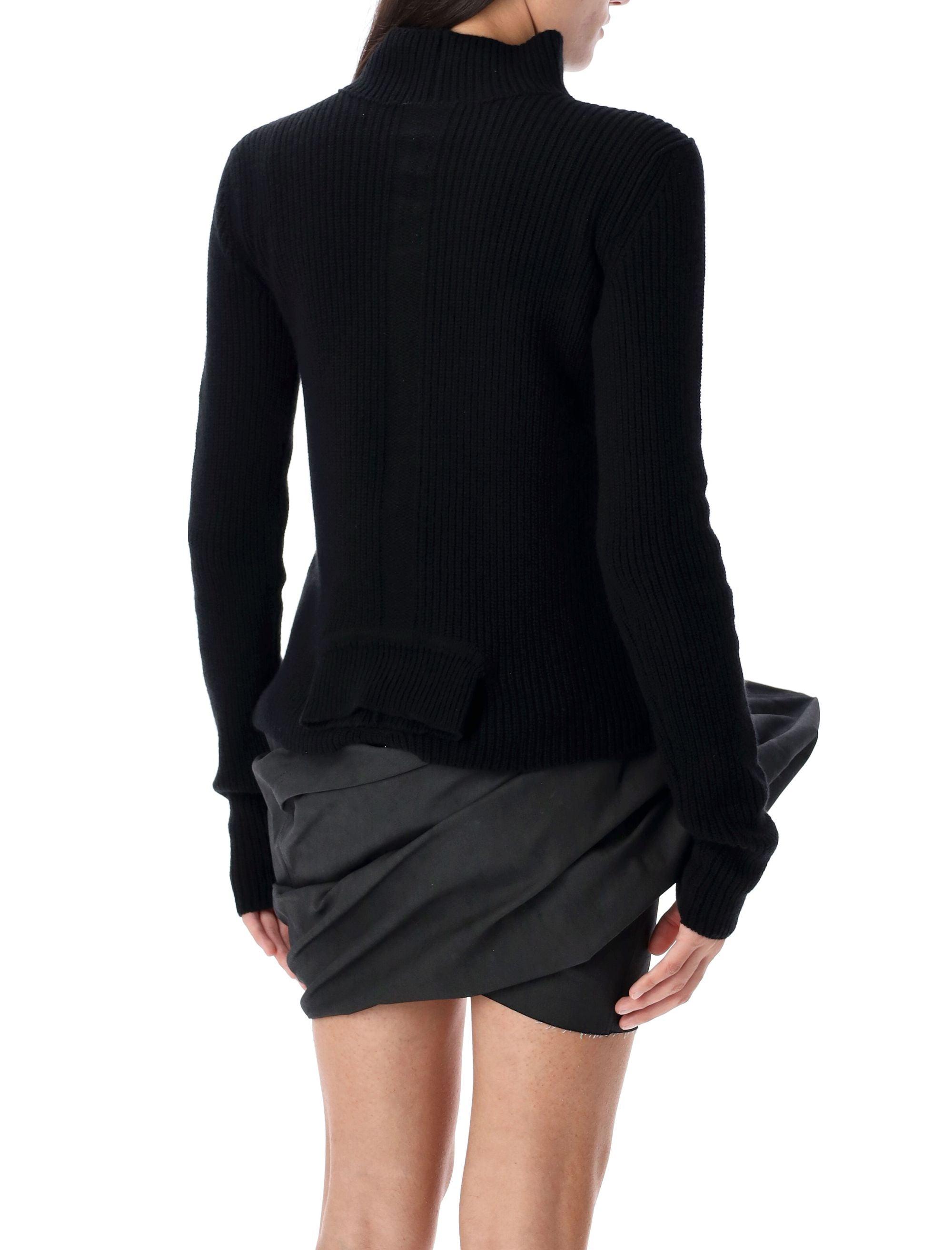 Rick Owens Women's Cashmere Turtle-Neck Jumper Sweater in Black