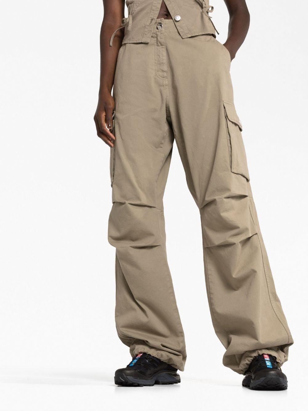 Coperni Women's Wide Leg Cargo Trousers in Kaki