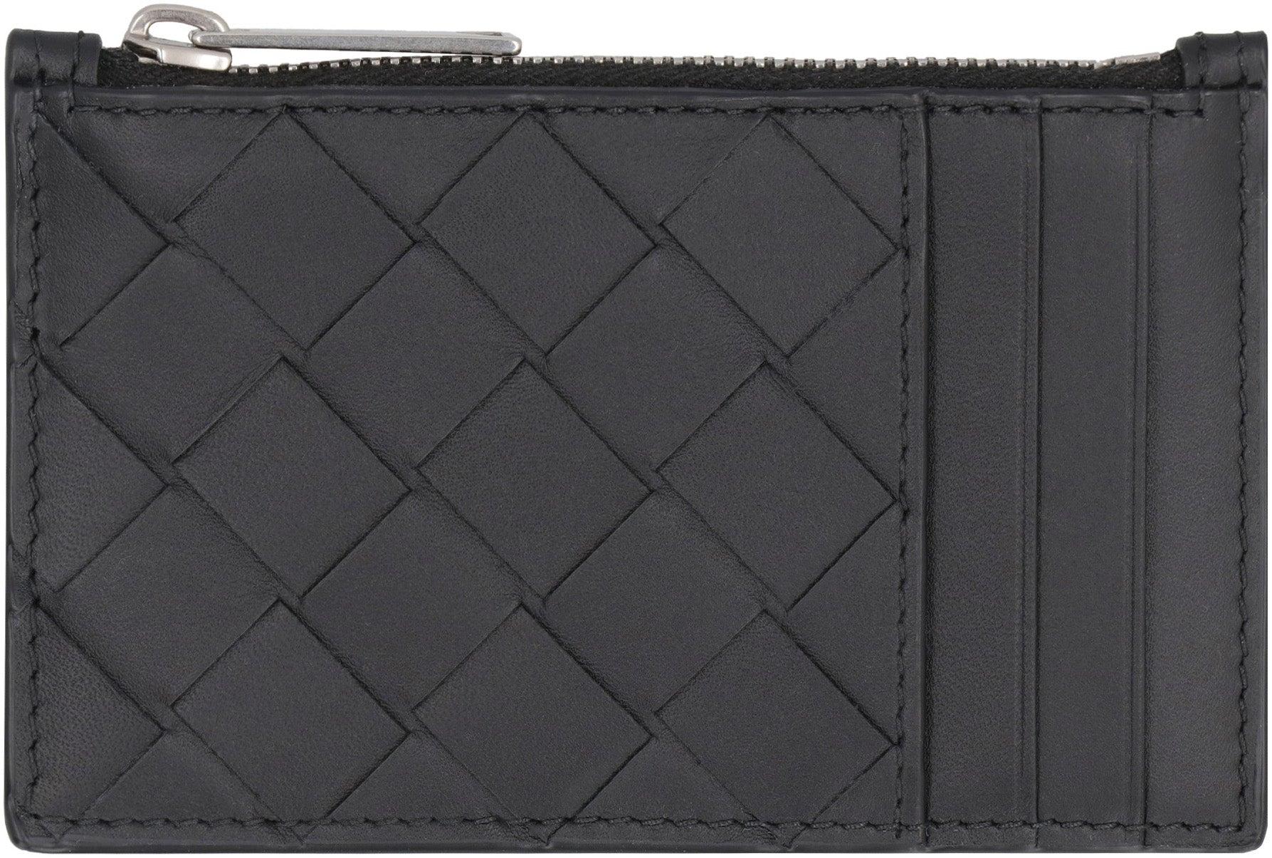 Bottega Veneta Men's Leather Card Holder in Black