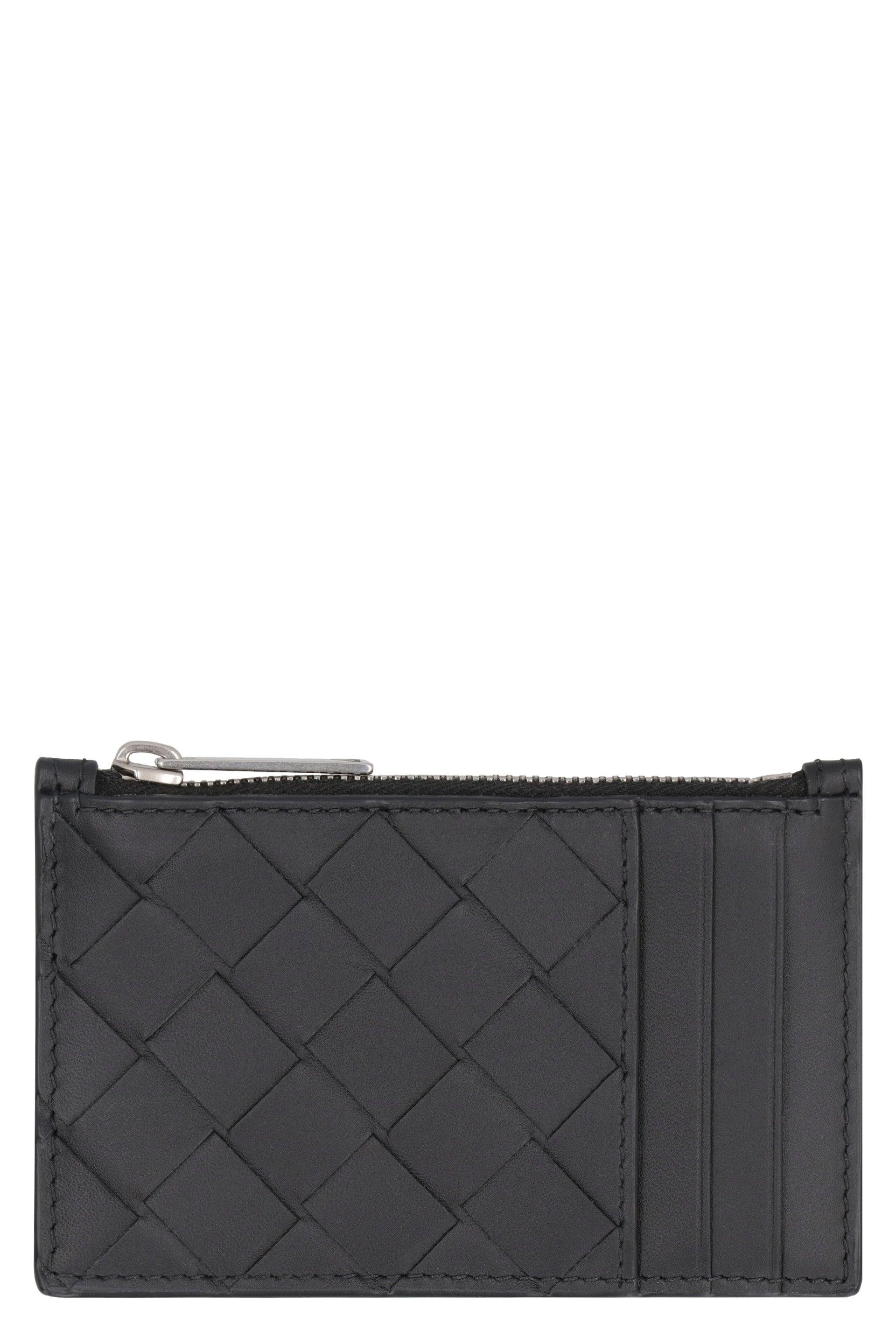 Bottega Veneta Men's Leather Card Holder in Black