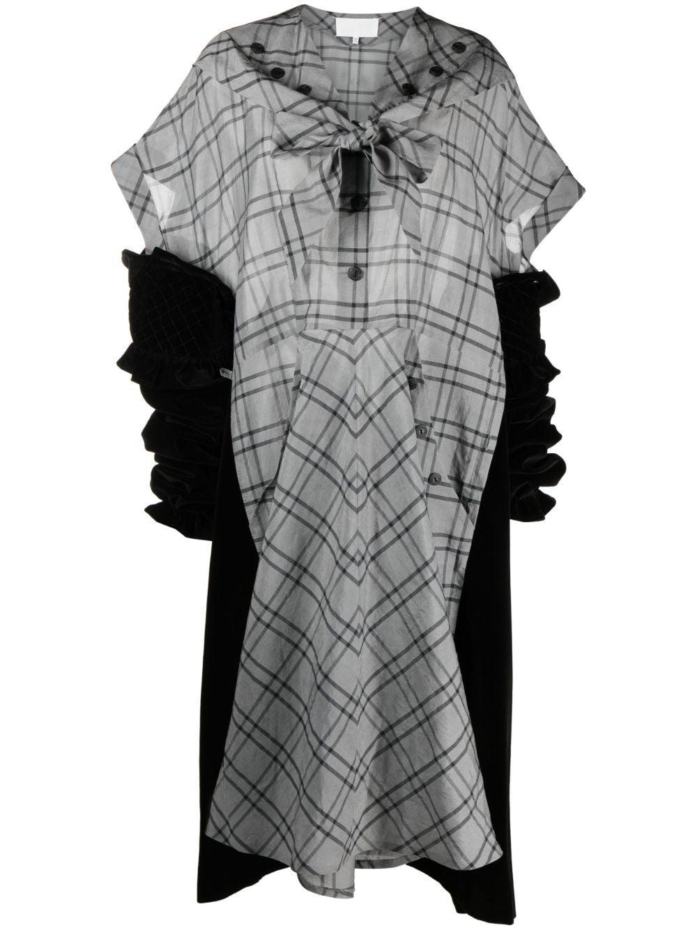 Women's Maison Margiela Black And Gray Bi-Material Dress