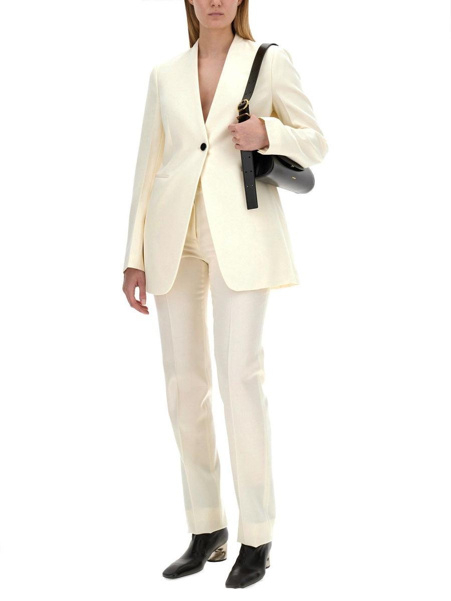 Jil Sander Women's Wool Pants in Powder