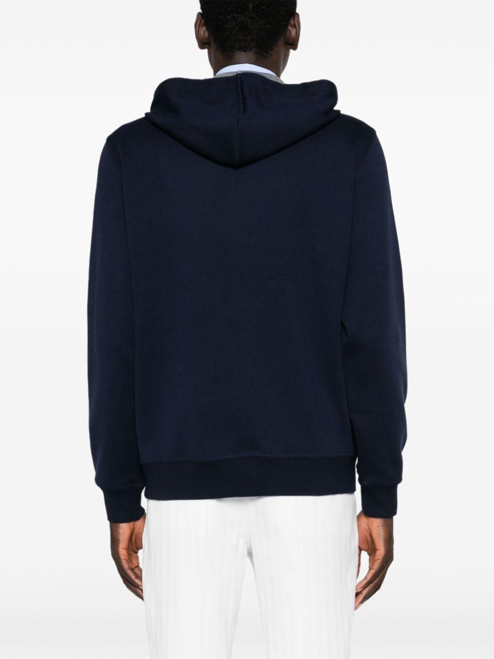 Brunello Cucinelli Cotton Blend Zipped Hoodie in Blue