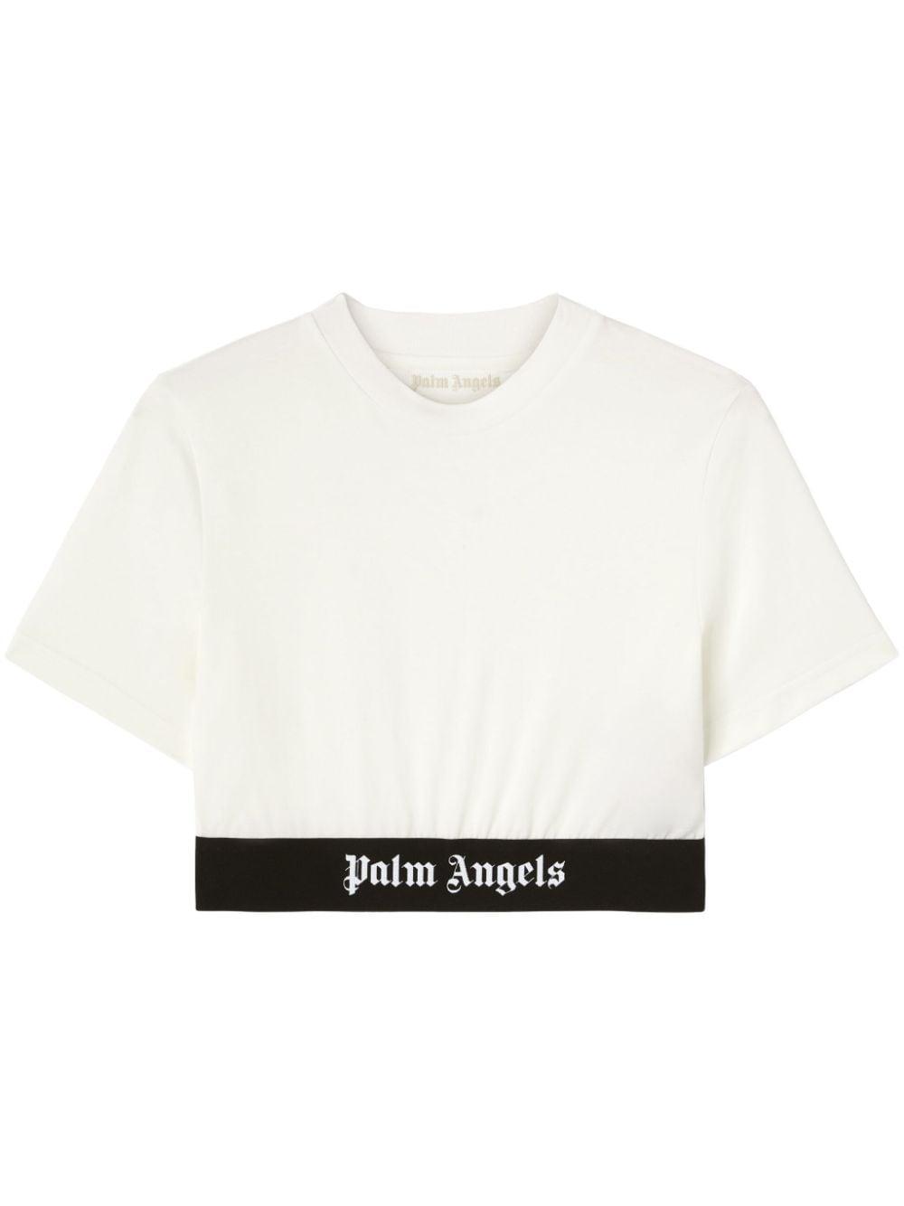 Palm Angels Logo Cotton Cropped T-Shirt