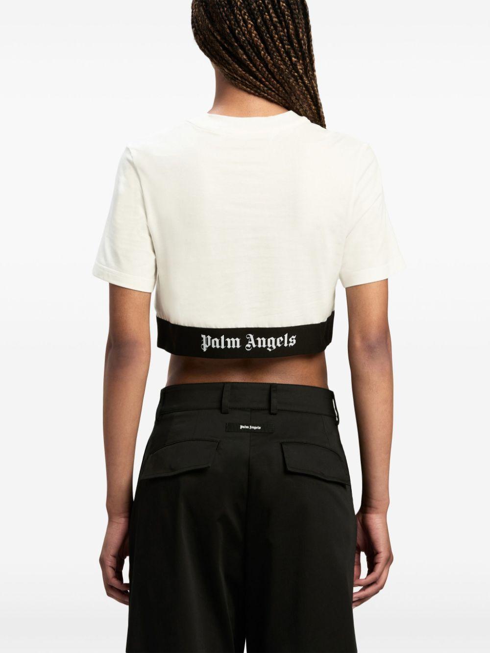 Palm Angels Logo Cotton Cropped T-Shirt