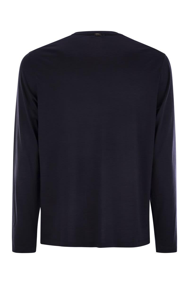 Herno Men's Wool Jersey T-Shirt in Navy