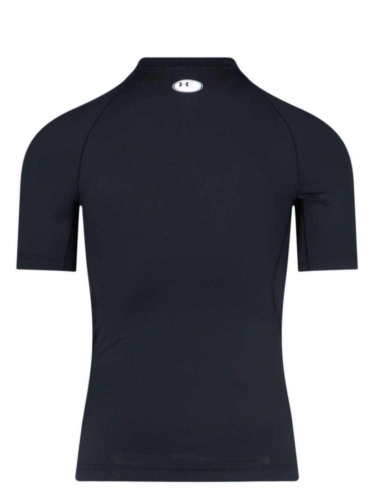 Balenciaga Men's Under Armour Mock Neck Short Sleeve T-Shirt in Black