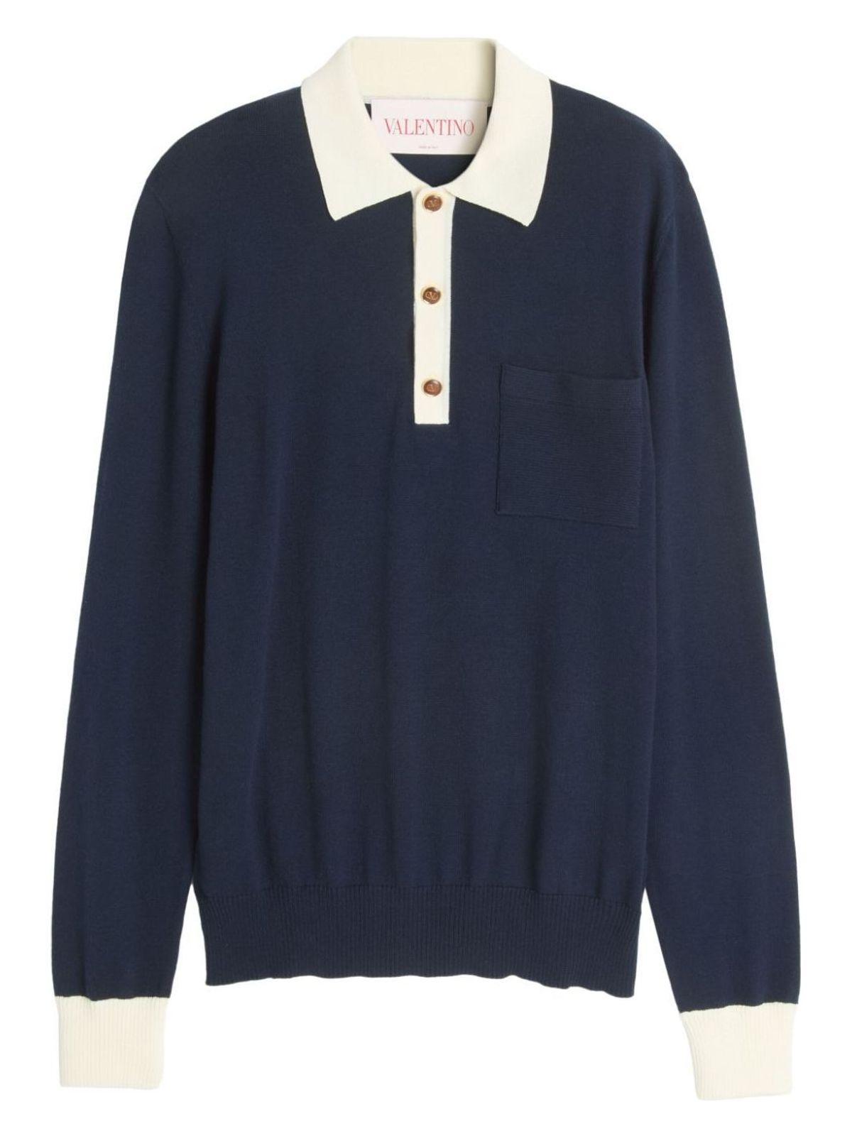 Valentino Men's Polo Maglia Sweater in Indacburro