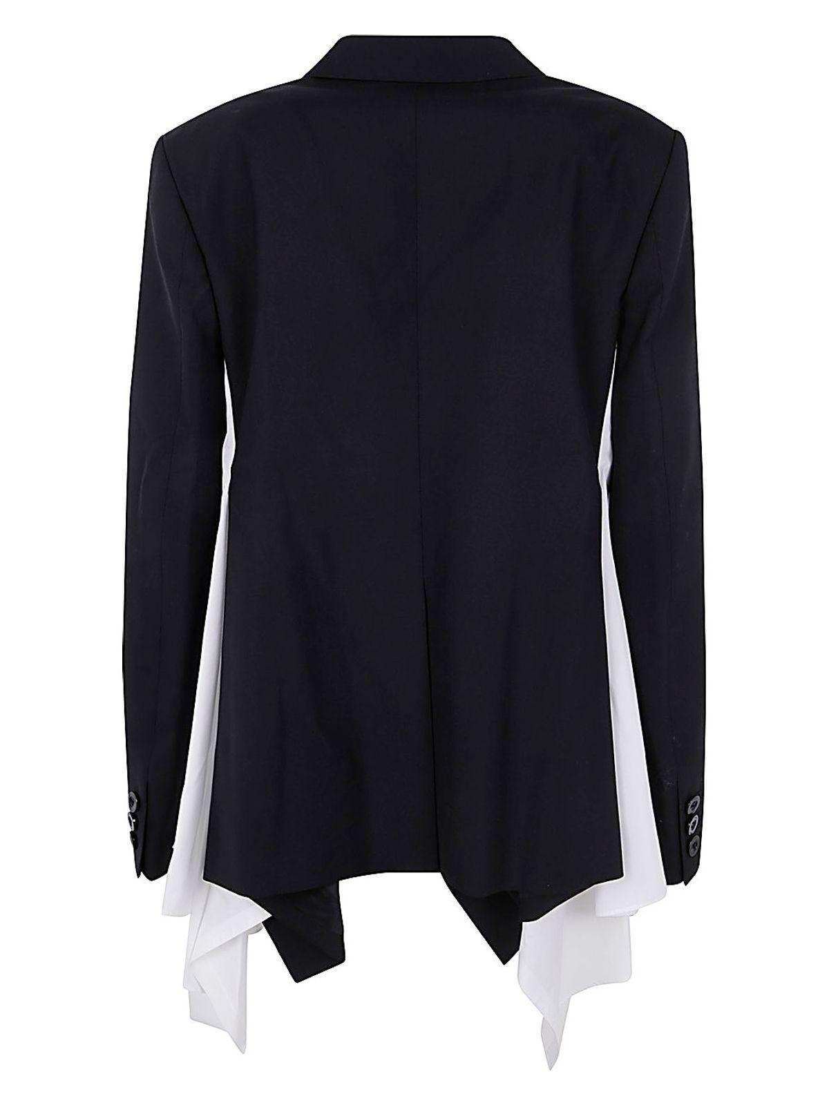 Sacai Women's Suiting X Cotton Poplin Jacket in Black