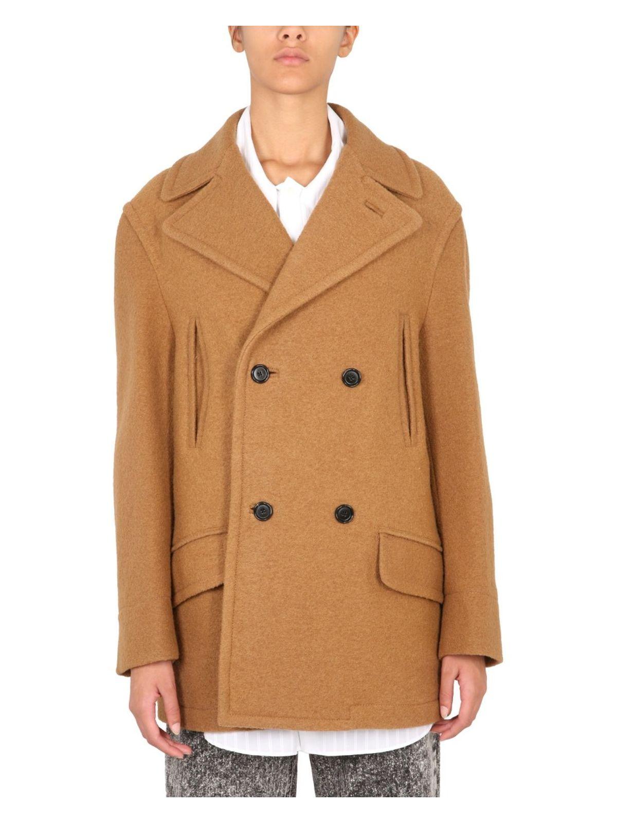 Marni Women's Double-Breasted Coat in Beige