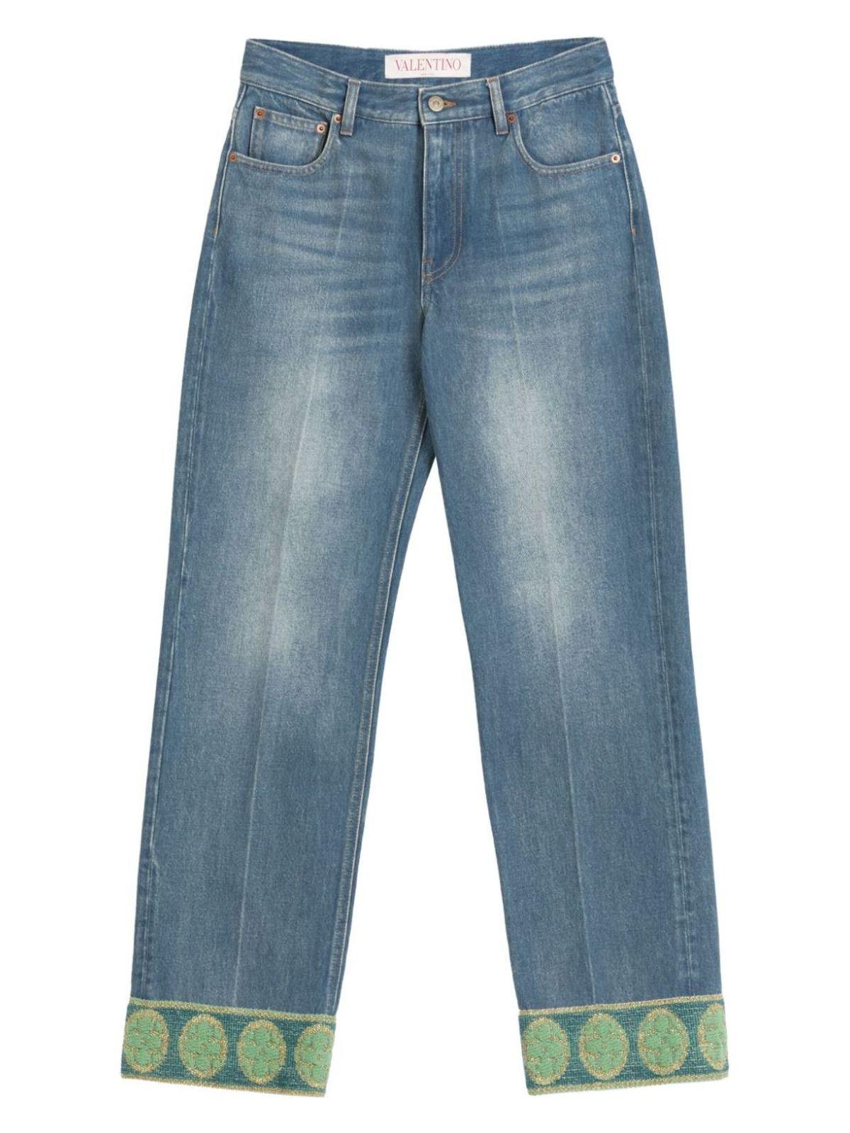 Valentino Women's Straight-Leg Denim Jeans in Blue