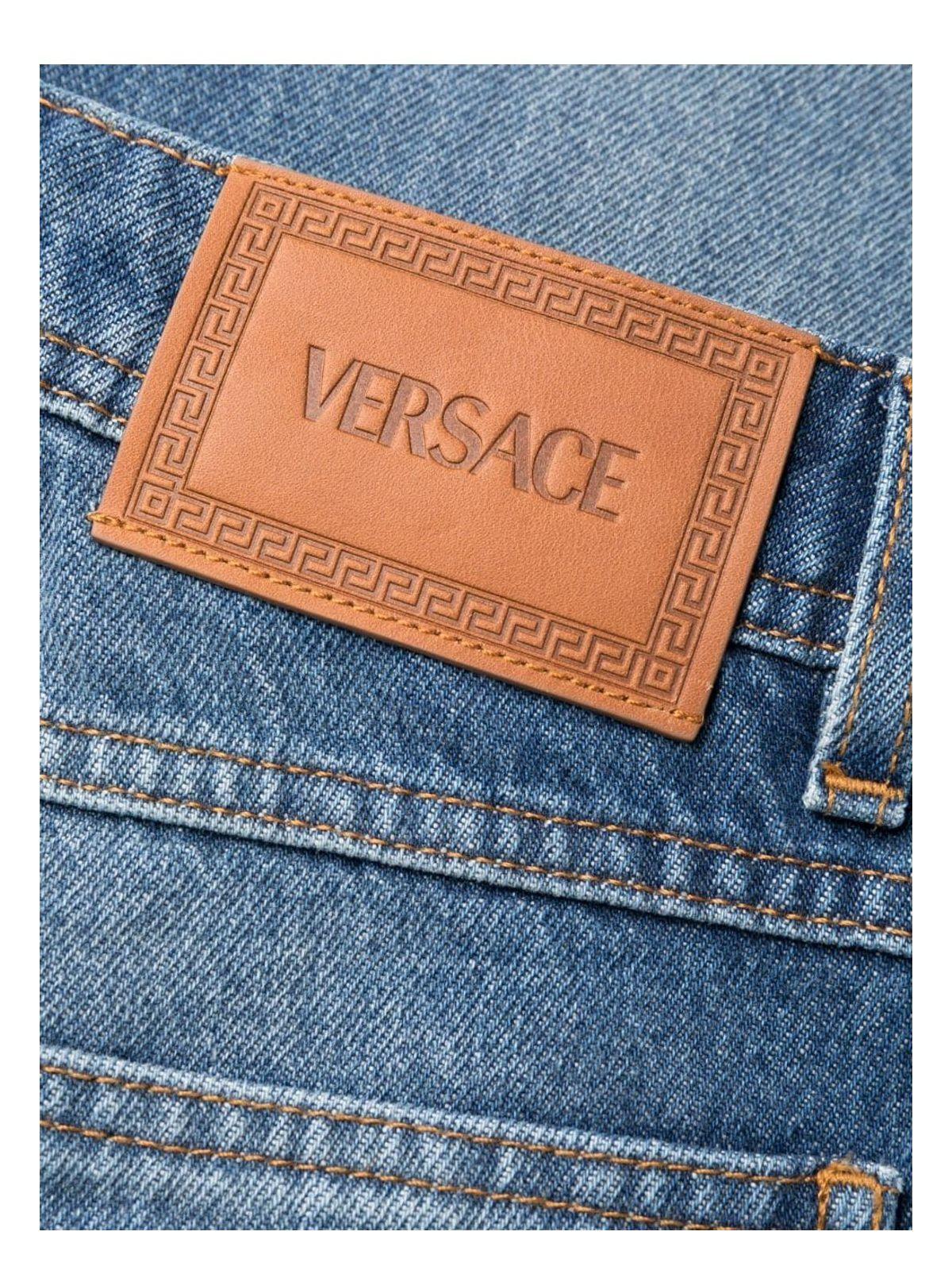 Versace Women's Denim Stone Wash Pants and Jeans in Blue