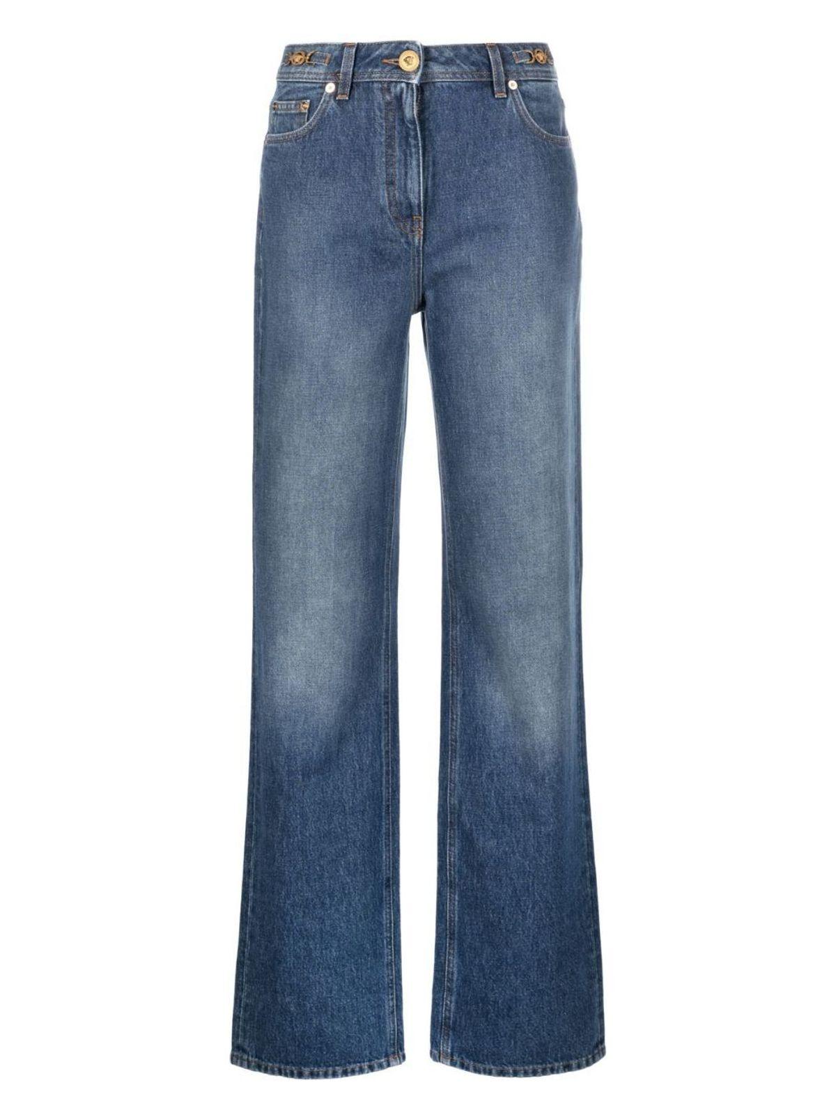 Versace Women's Denim Stone Wash Pants and Jeans in Blue