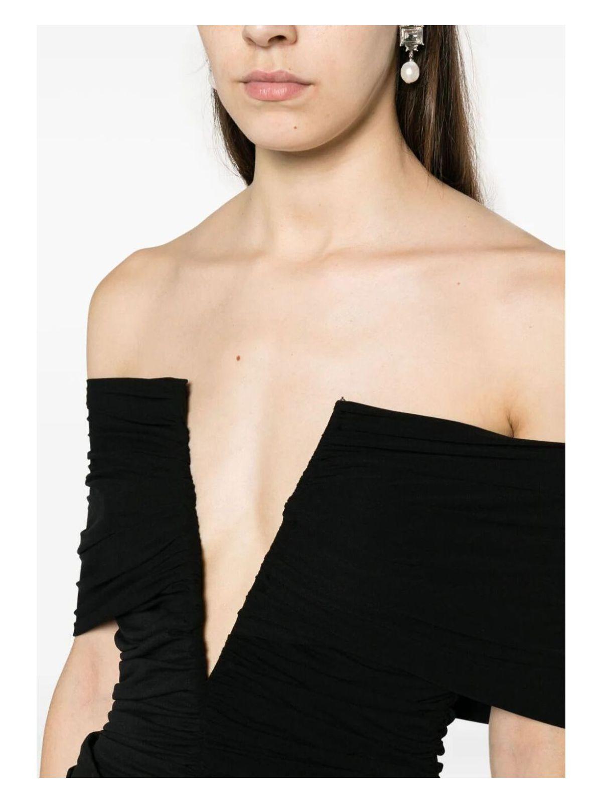 Magda Butrym Women's Off The Shoulder Blouse Top in Black