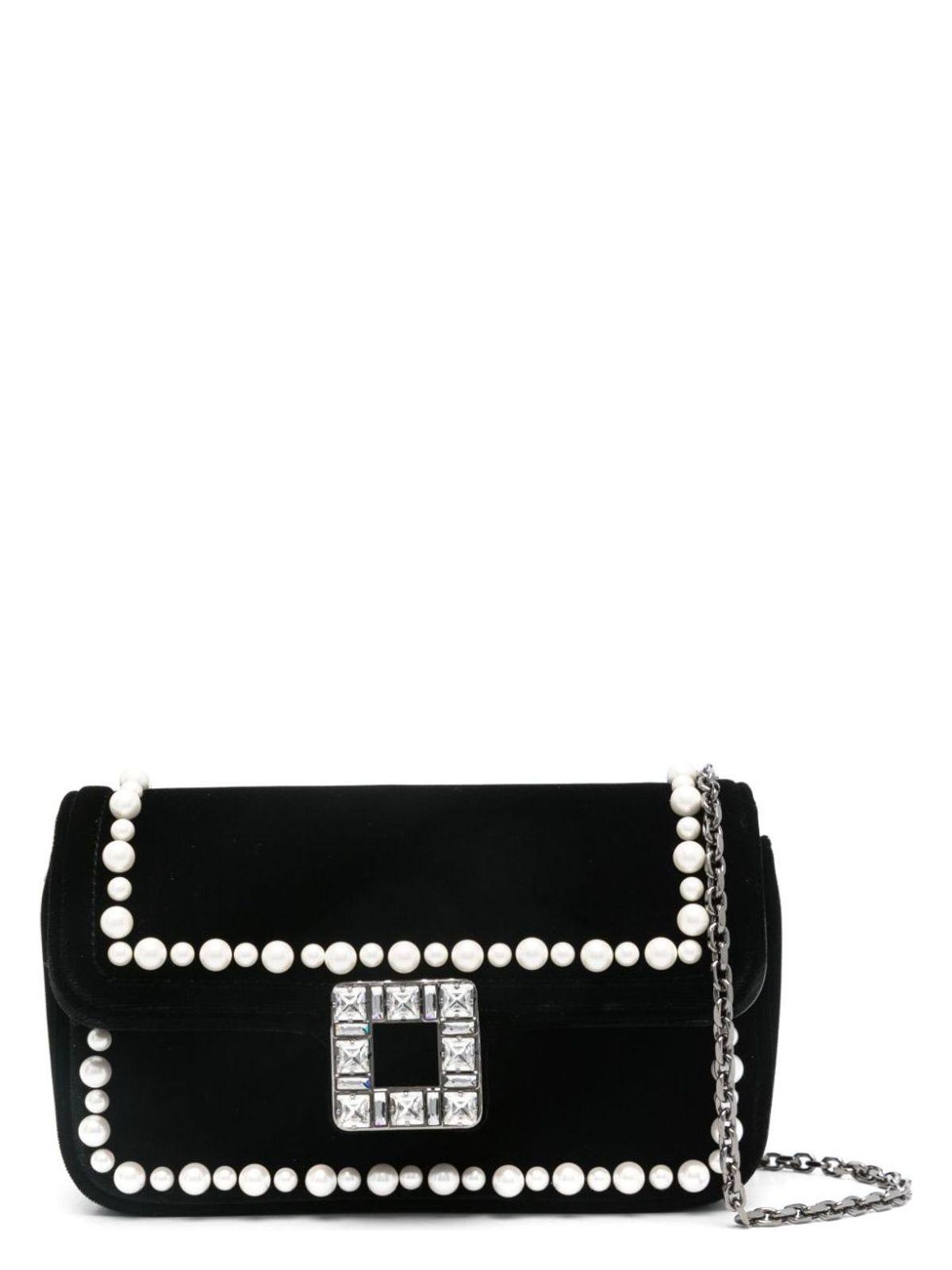 Roger Vivier Women's Jeu De Fille Velvet Clutch and Viv' Jeu De Fille Pearls