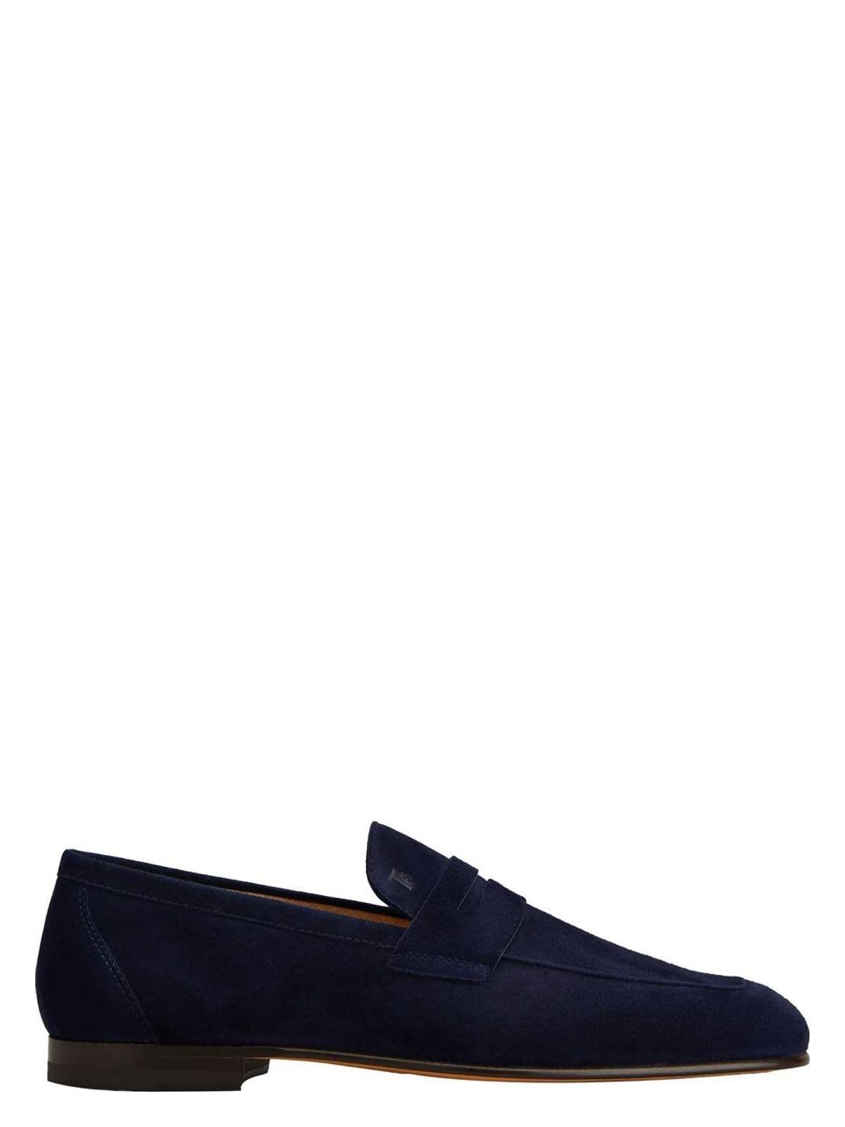 Tod's Men's Suede Leather Loafers in Blue
