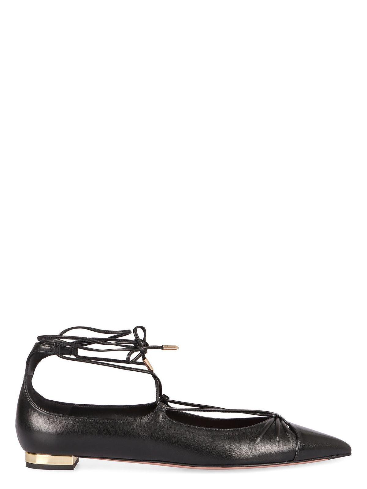 Aquazzura Women's Gabi Pointy-Toe Ballet Flats in Black