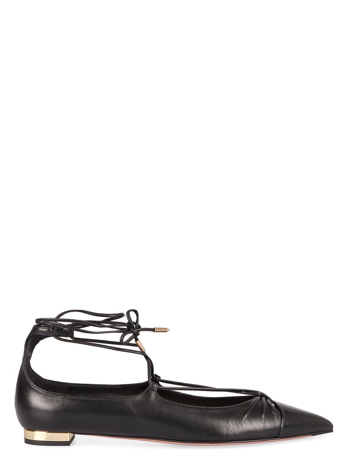 Aquazzura Women's Gabi Pointy-Toe Ballet Flats in Black
