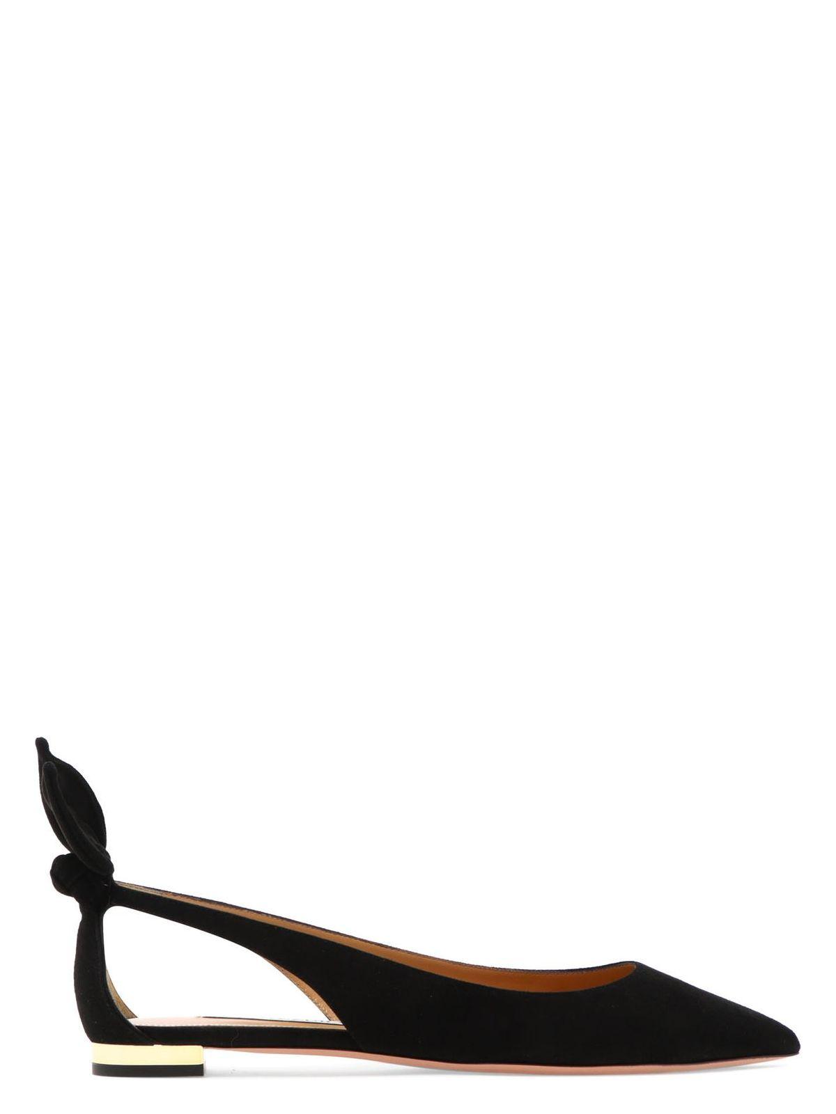 Aquazzura Bow Tie Ballerina Shoes in Black
