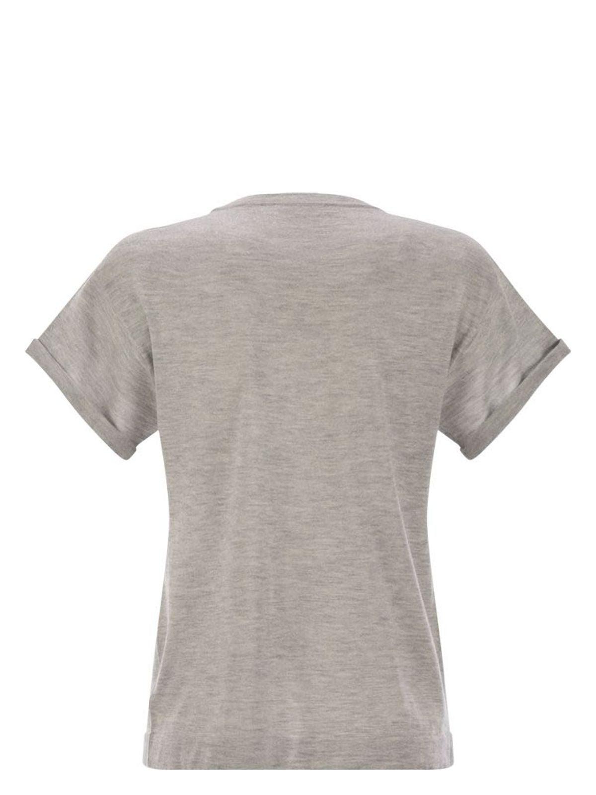Brunello Cucinelli Women's Sparkling Lightweight Cashmere And Silk Sweater in Grey