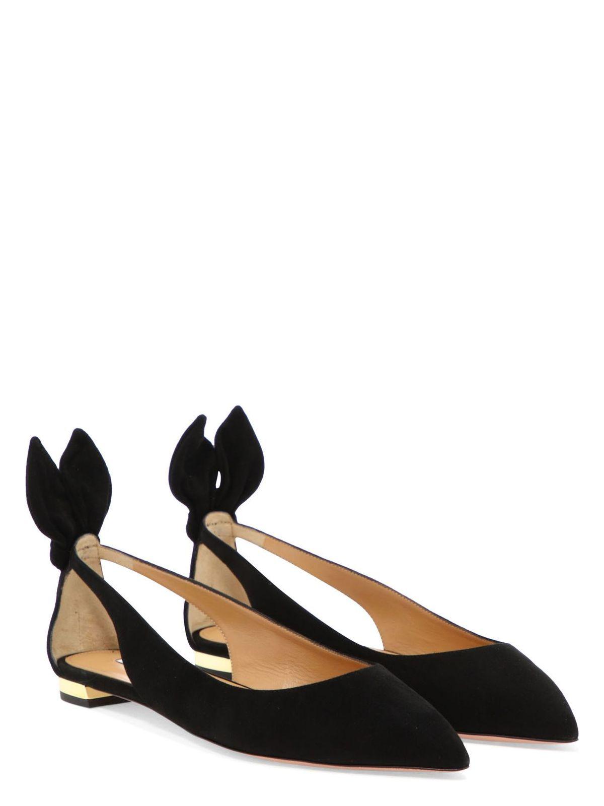 Aquazzura Bow Tie Ballerina Shoes in Black