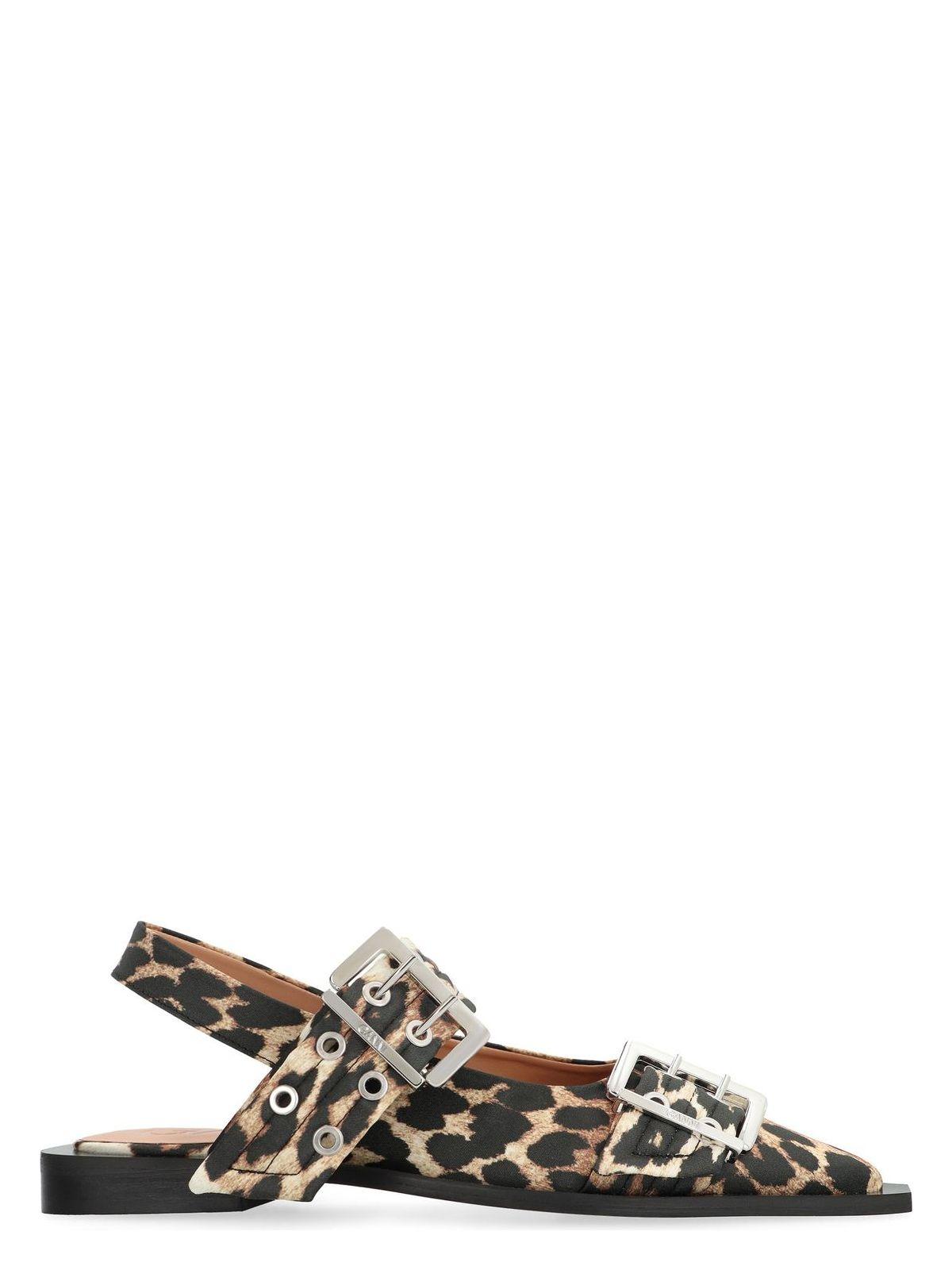 Ganni Women's Feminine Fabric Slingback Pumps and Satin Feminine Buckle Ballerinas